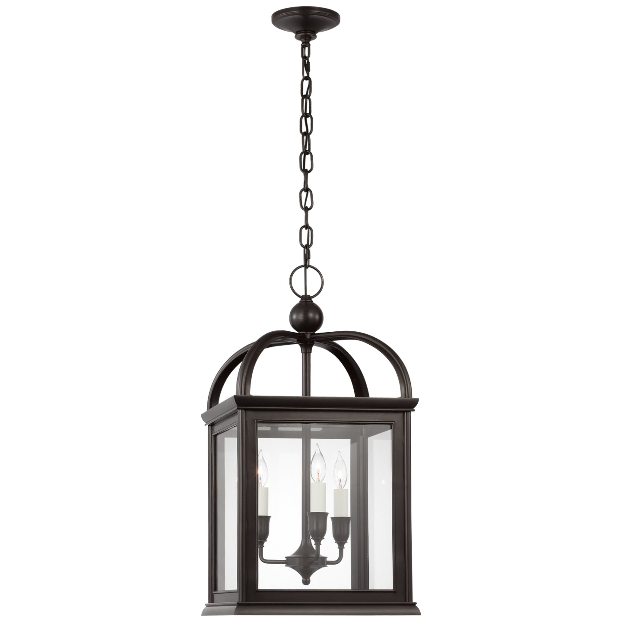 Ralph Lauren Rhoades 16" Lantern in Bronze with Clear Glass Ceiling Light W15.5" x H30.5"