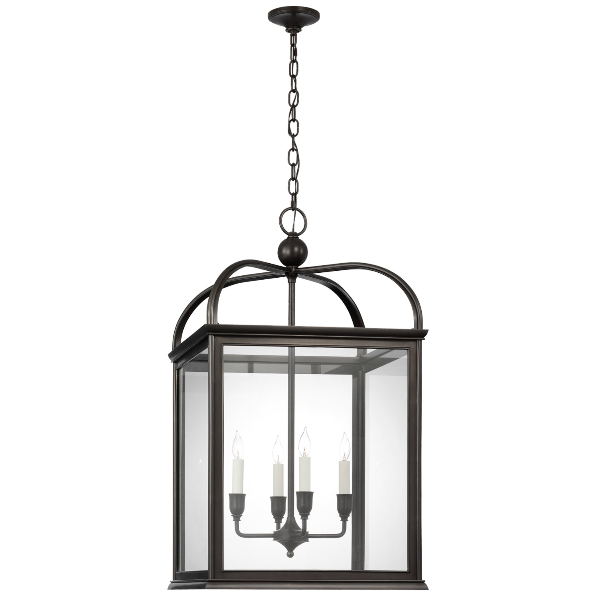 Ralph Lauren Rhoades 25" Lantern in Bronze with Clear Glass Ceiling Light W24.5" x H43.5"