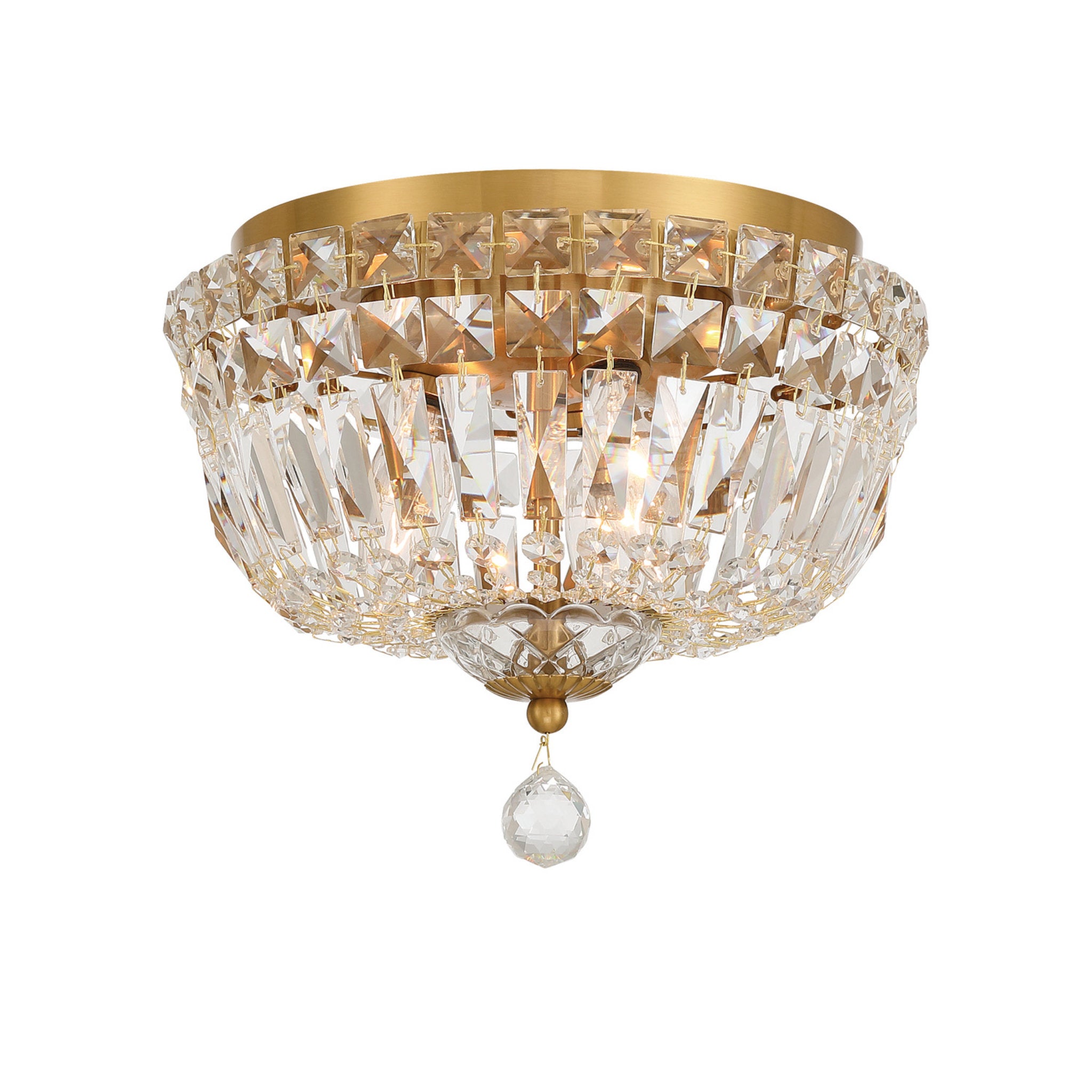 Roslyn 10'' Aged Brass Flush Mount Gold 10"W x 8"H x 10"D