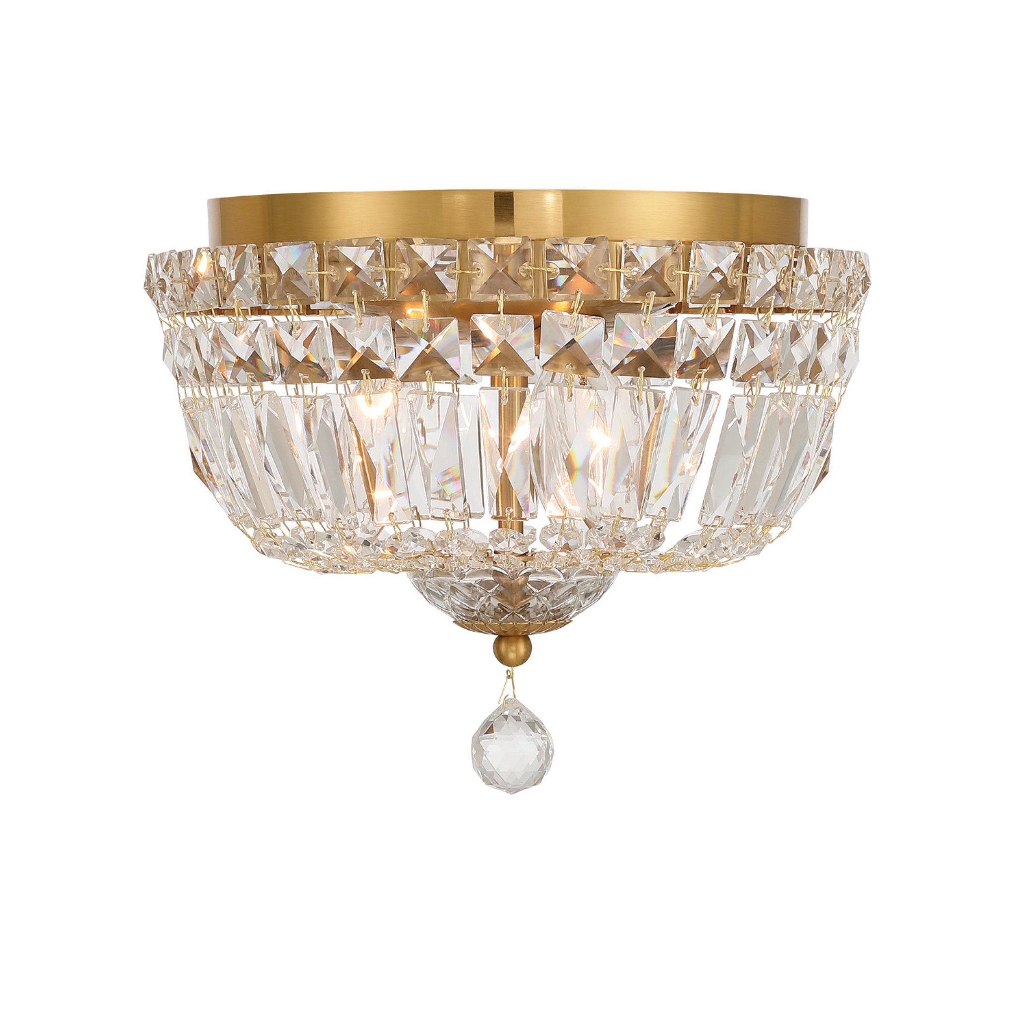 Roslyn 10'' Aged Brass Flush Mount Gold 10"W x 8"H x 10"D
