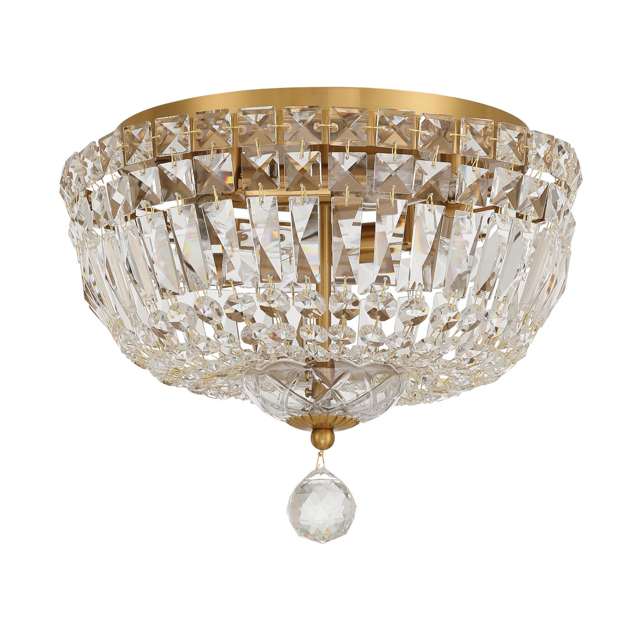 Roslyn 12'' Aged Brass Flush Mount Gold 12"W x 9"H x 12"D