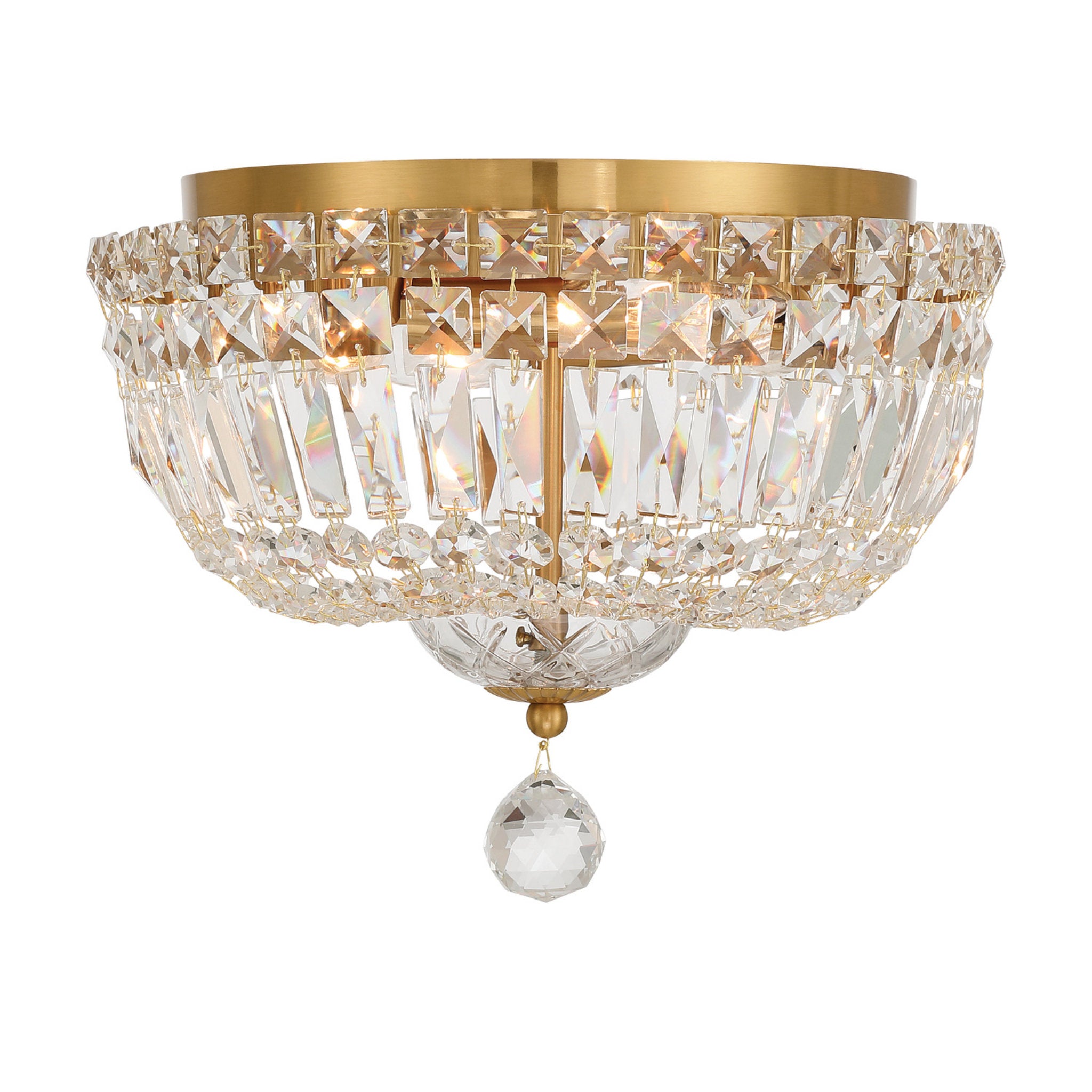 Roslyn 12'' Aged Brass Flush Mount Gold 12"W x 9"H x 12"D