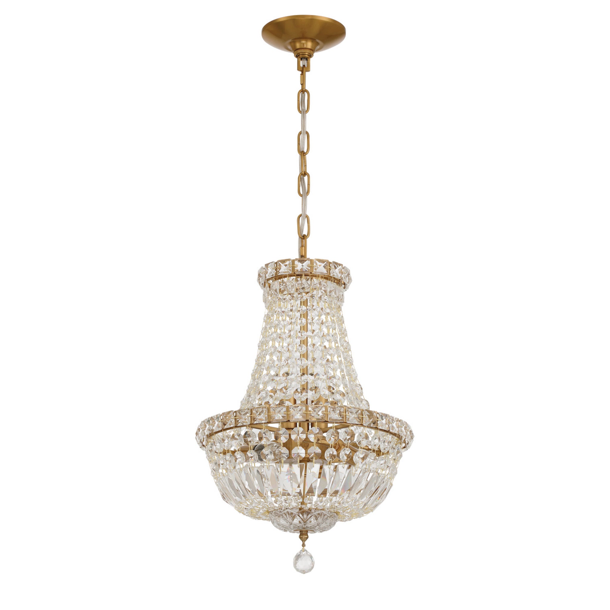 Roslyn 12'' Aged Brass Chandelier Gold 12"W x 18"H x 12"D
