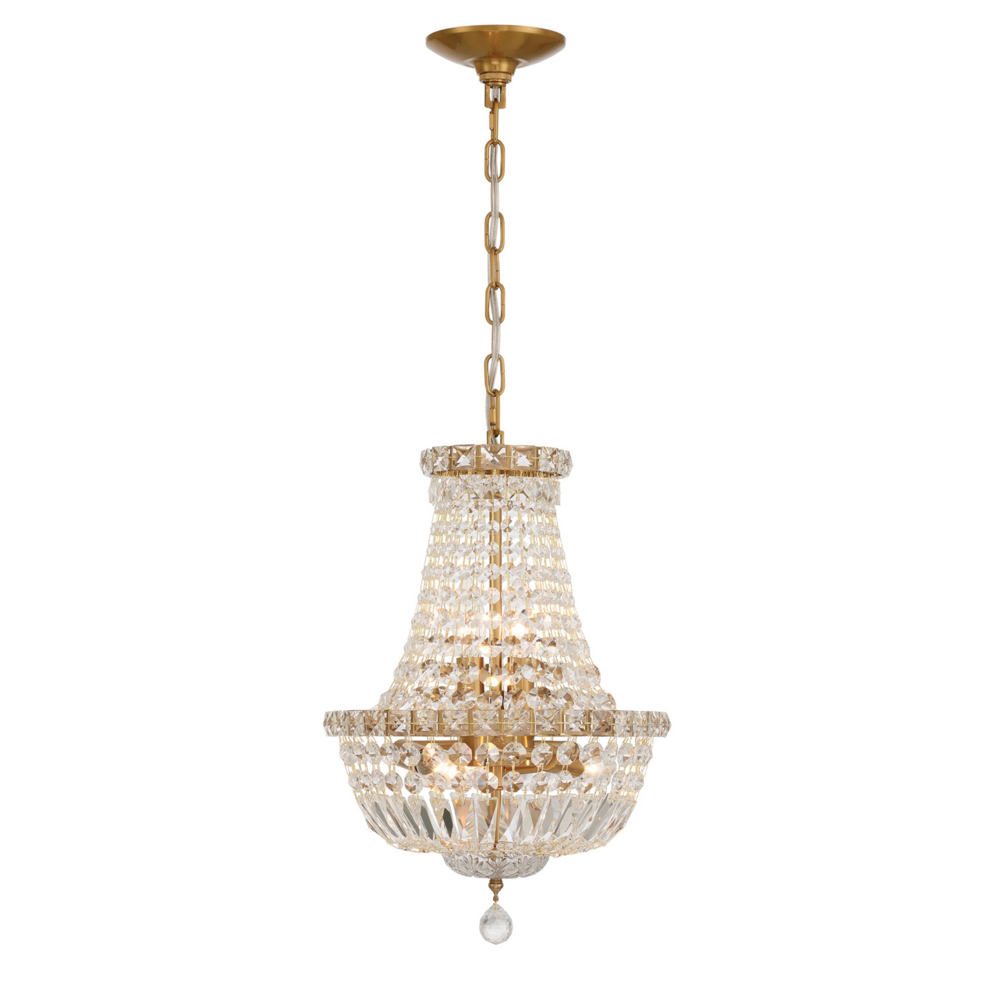 Roslyn 12'' Aged Brass Chandelier Gold 12"W x 18"H x 12"D