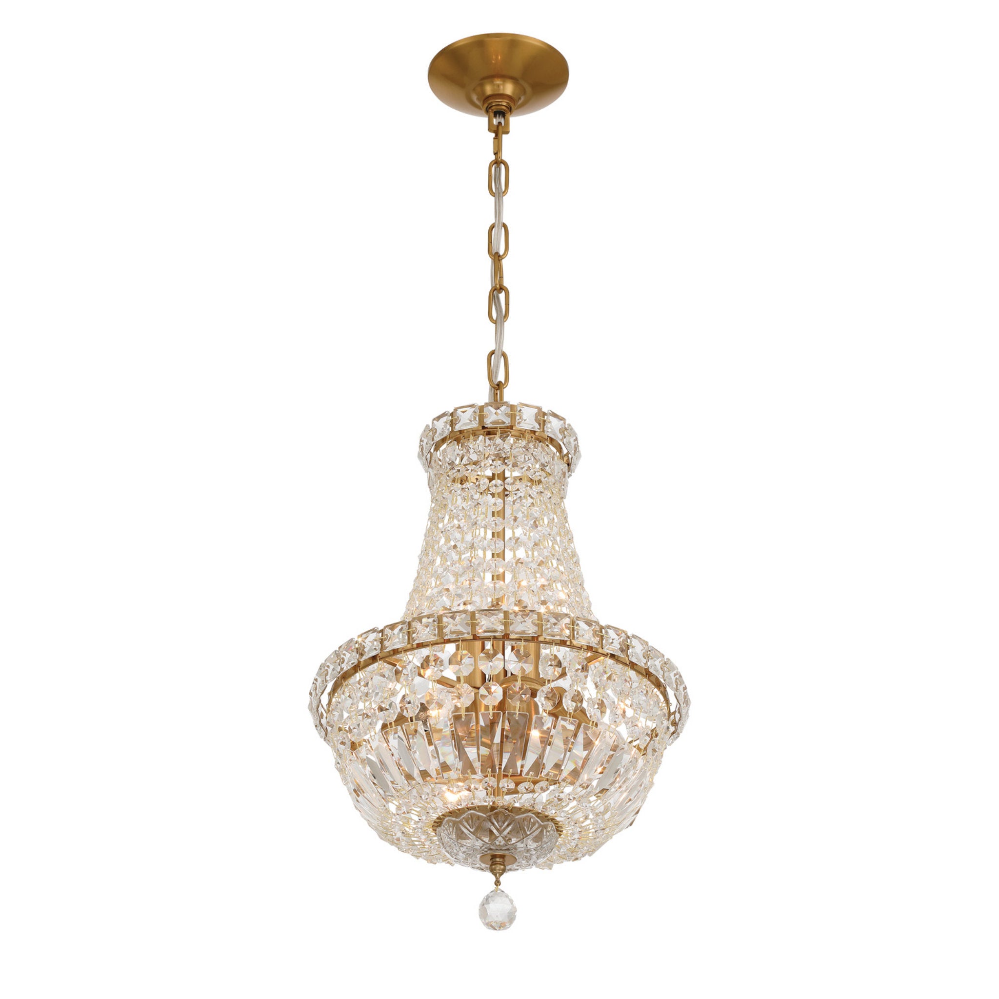 Roslyn 12'' Aged Brass Chandelier Gold 12"W x 18"H x 12"D