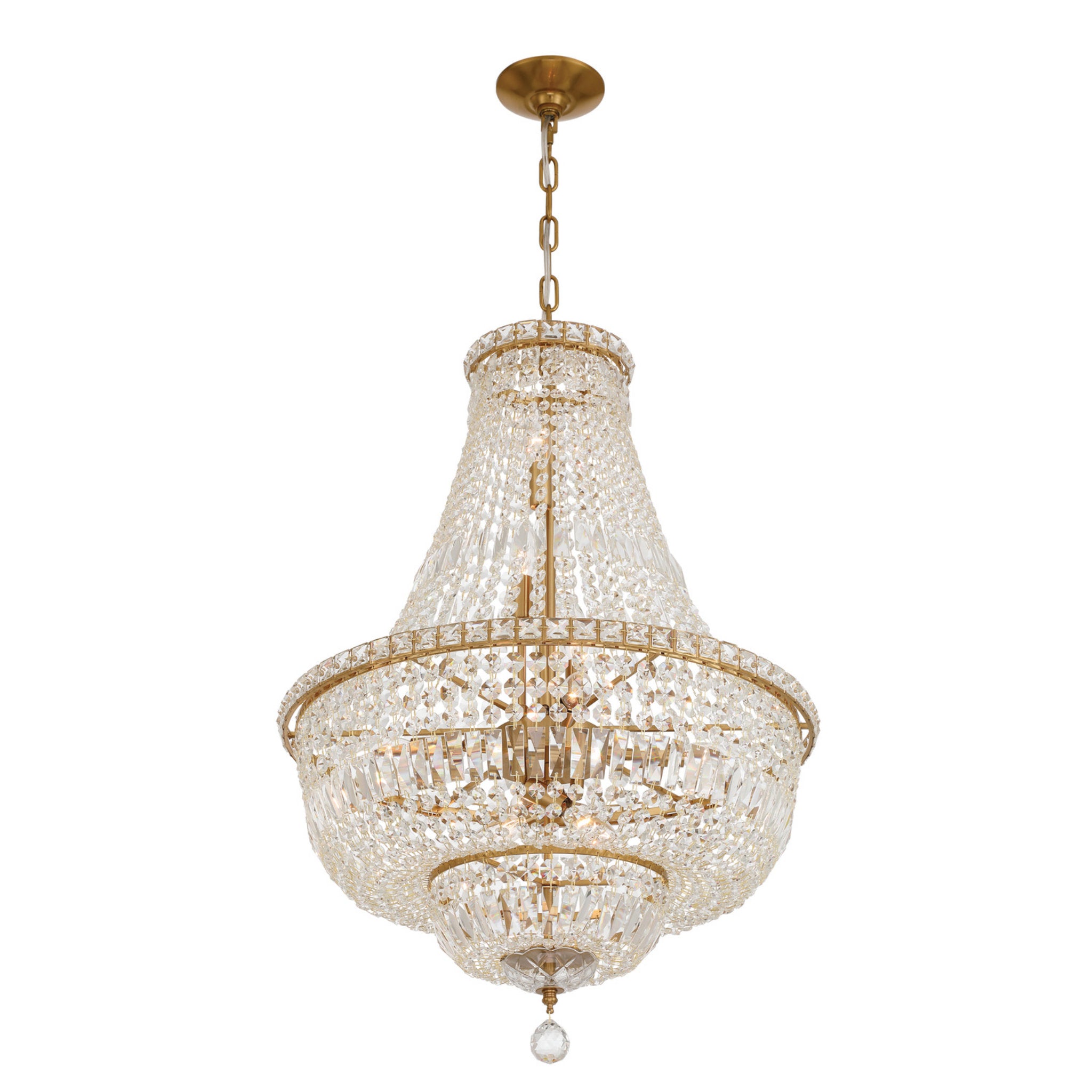 Roslyn 22'' Aged Brass Chandelier Gold 22"W x 33"H x 22"D