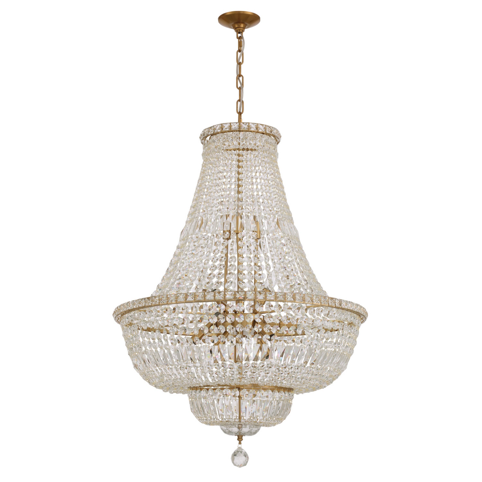 Roslyn 28'' Aged Brass Chandelier Gold 28"W x 39"H x 28"D