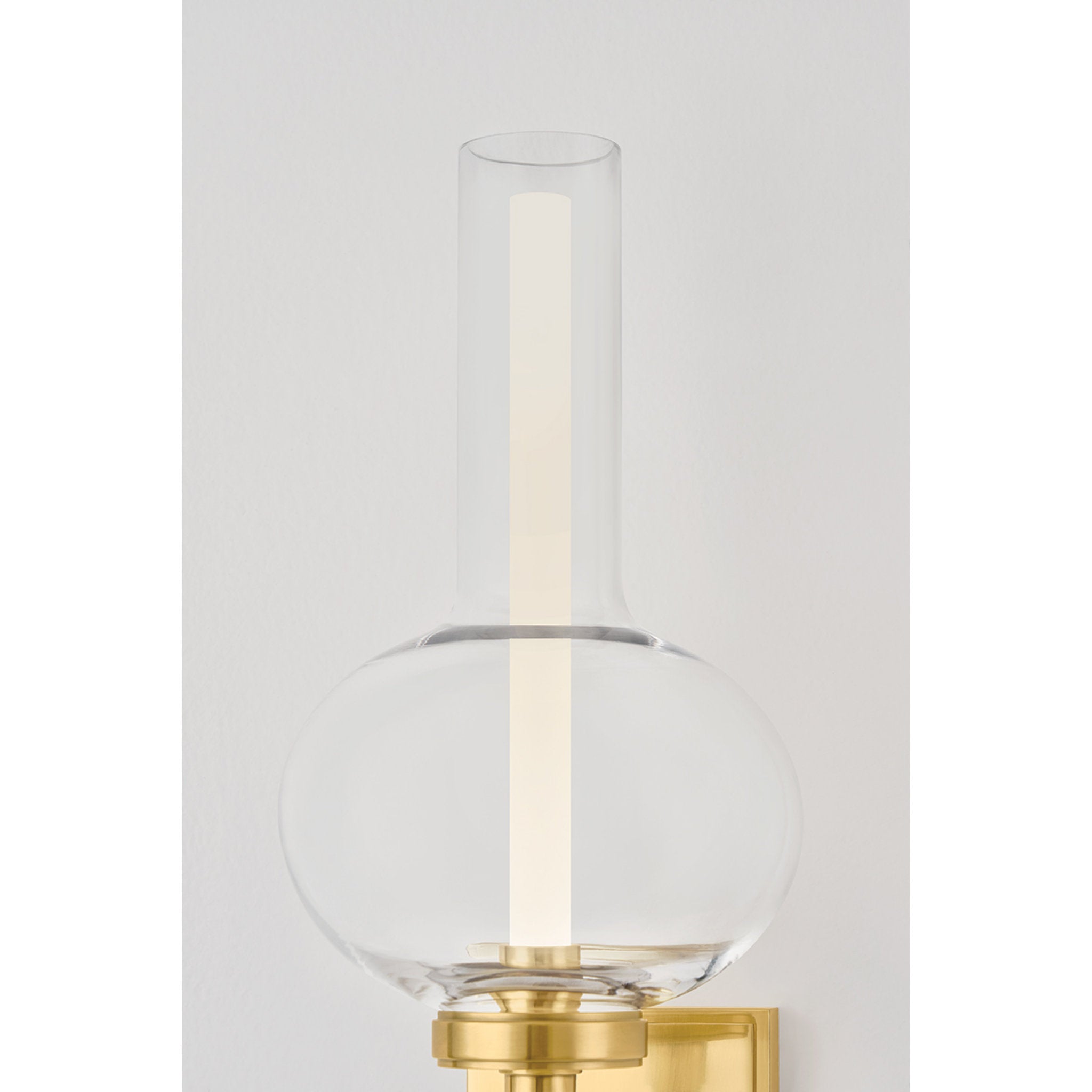 Rossman 1-Light Wall Sconce in Aged Brass 6.75W x 16.5H