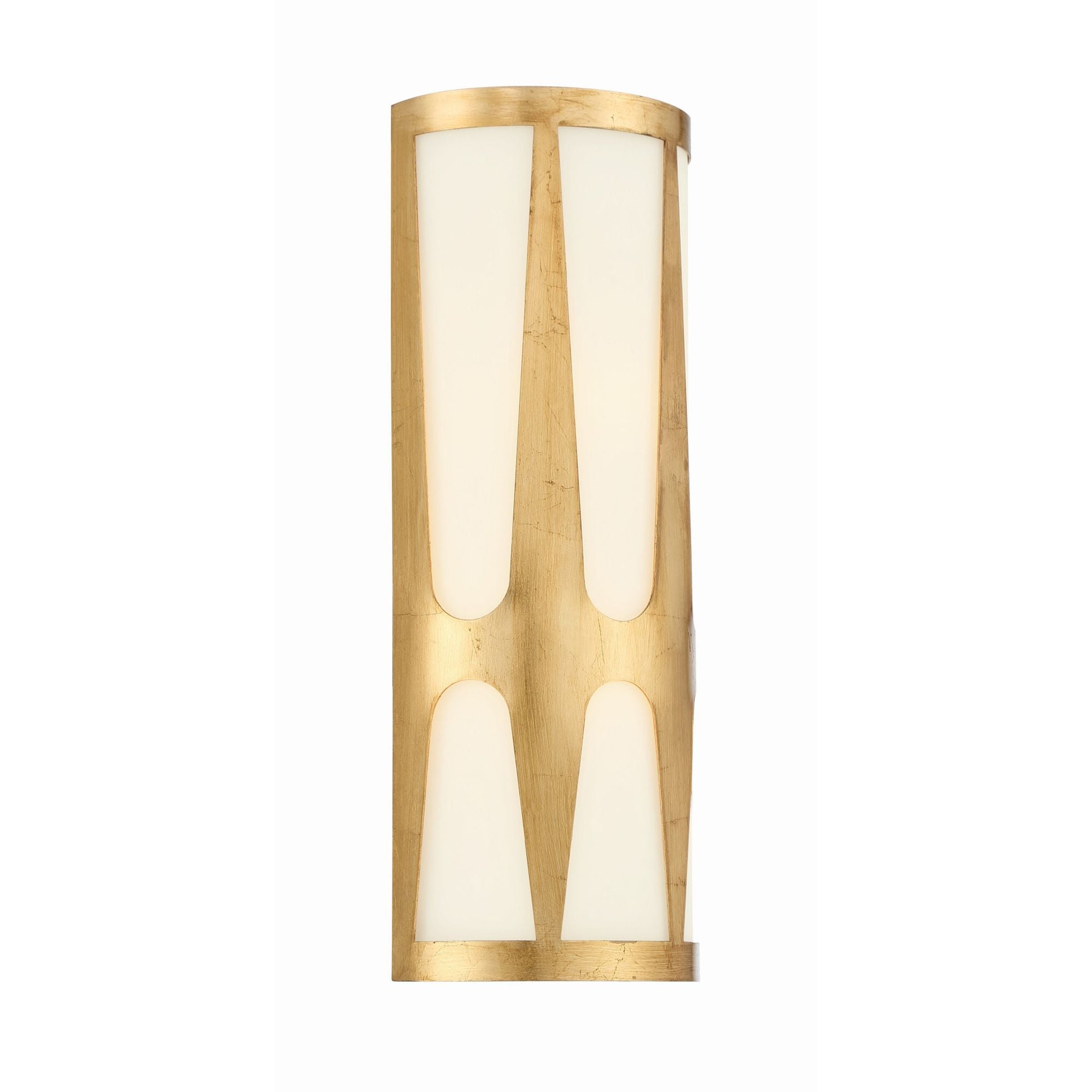 Royston Integrated LED Antique Gold Sconce Glass 6.75"W x 17.75"H x 3.5"D