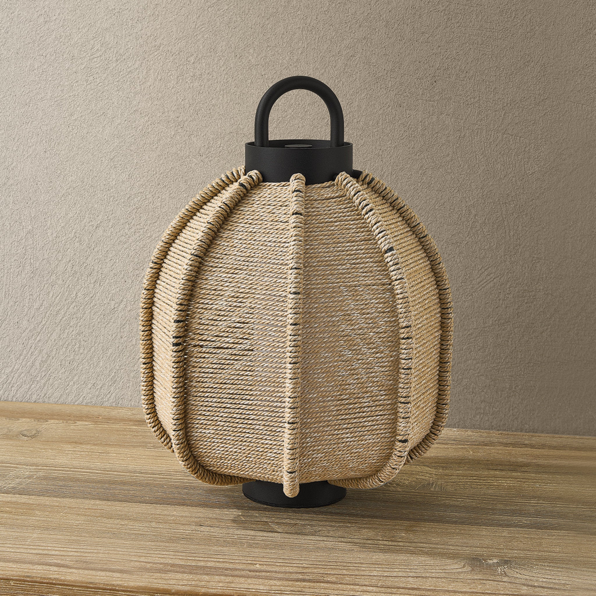 Maltby 1-Light Exterior Rechargeable Table Lamp in Texture Black 10W x 12.5H