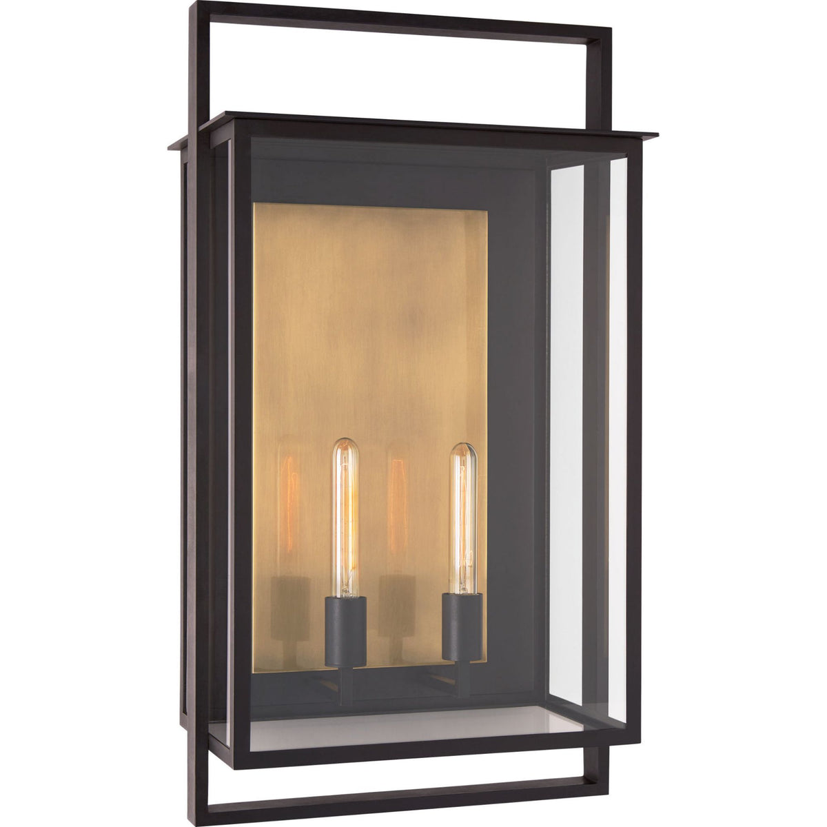 Ian K. Fowler Halle Grande Wall Lantern in Aged Iron with Clear Glass W17" x H31" x E10.75"