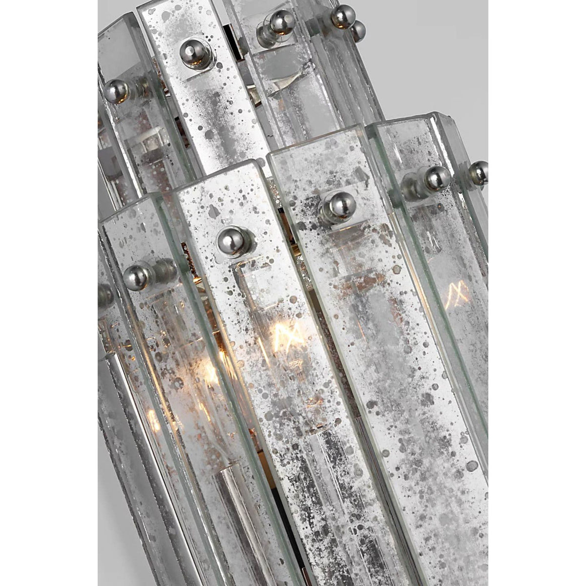 Carrier and Company Cadence Small Tiered Sconce in Polished Nickel with Antique Mirror W5.5" x H14.5" x E4.75"