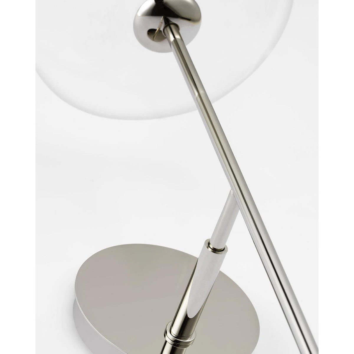 Ian K. Fowler Calvino Large Tail Sconce in Polished Nickel with Clear Glass W7.5" x H24" x E9"