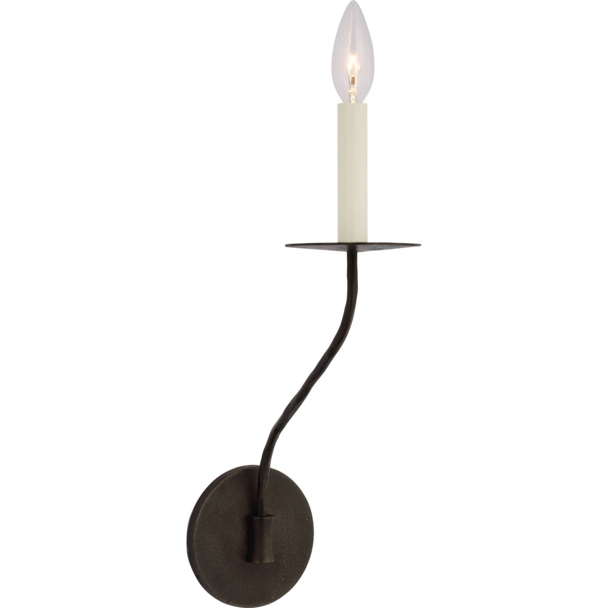 Ian K. Fowler Belfair Medium Single Sconce in Aged Iron W4.5" x H15.5" x E7.75"