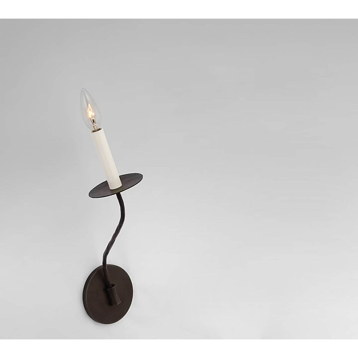 Ian K. Fowler Belfair Medium Single Sconce in Aged Iron W4.5" x H15.5" x E7.75"