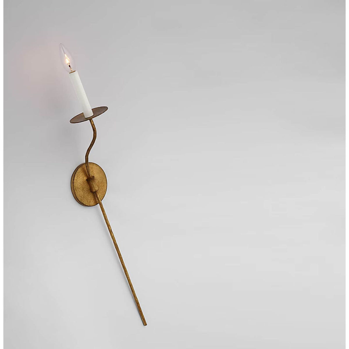 Ian K. Fowler Belfair Large Tail Sconce in Gilded Iron W4.5" x H28.75" x E6"