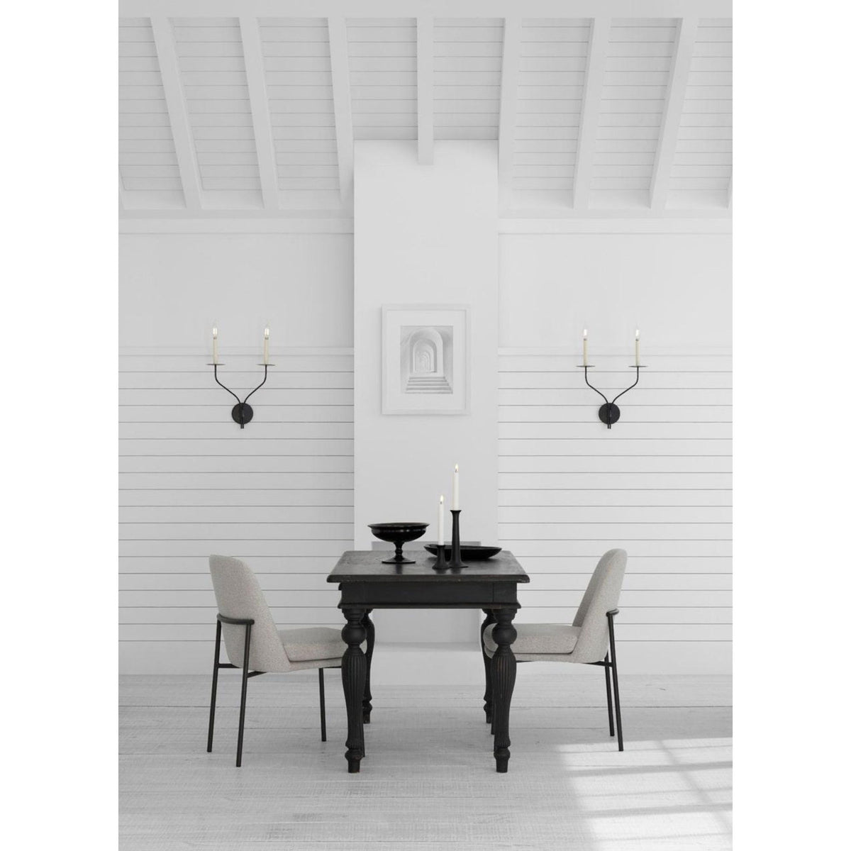 Ian K. Fowler Belfair Large Double Sconce in Aged Iron W14.5" x H18.5" x E8"