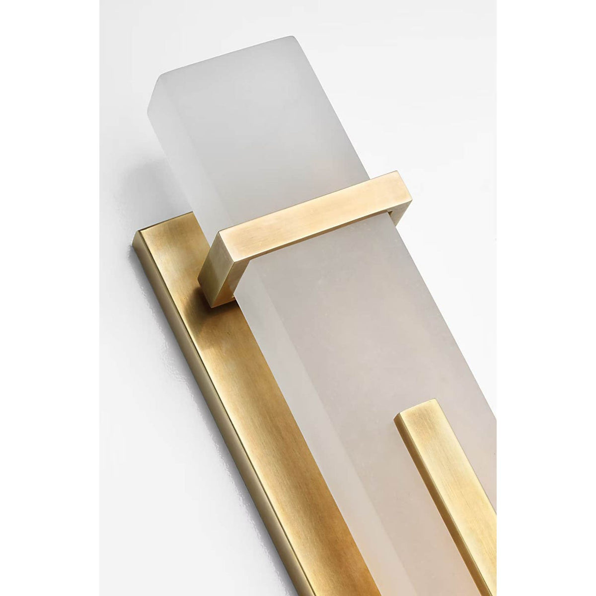 Ian K. Fowler Malik Large Sconce in Hand-Rubbed Antique Brass with Alabaster W4.5" x H19.25" x E3"