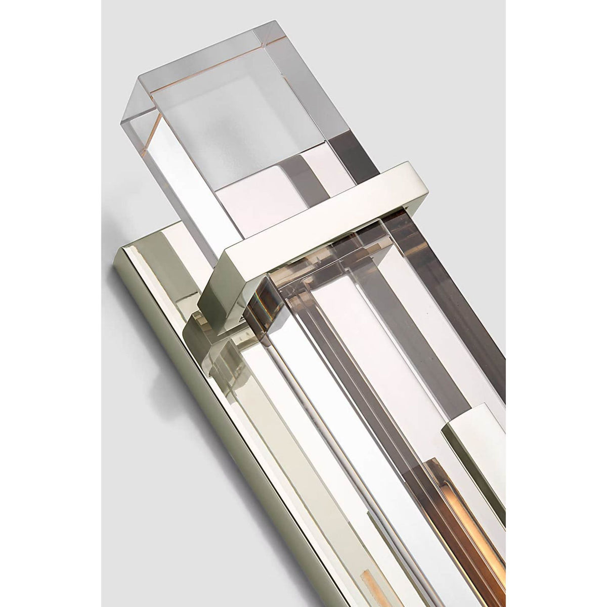 Ian K. Fowler Malik Large Sconce in Polished Nickel with Crystal W4.5" x H19.25" x E3"
