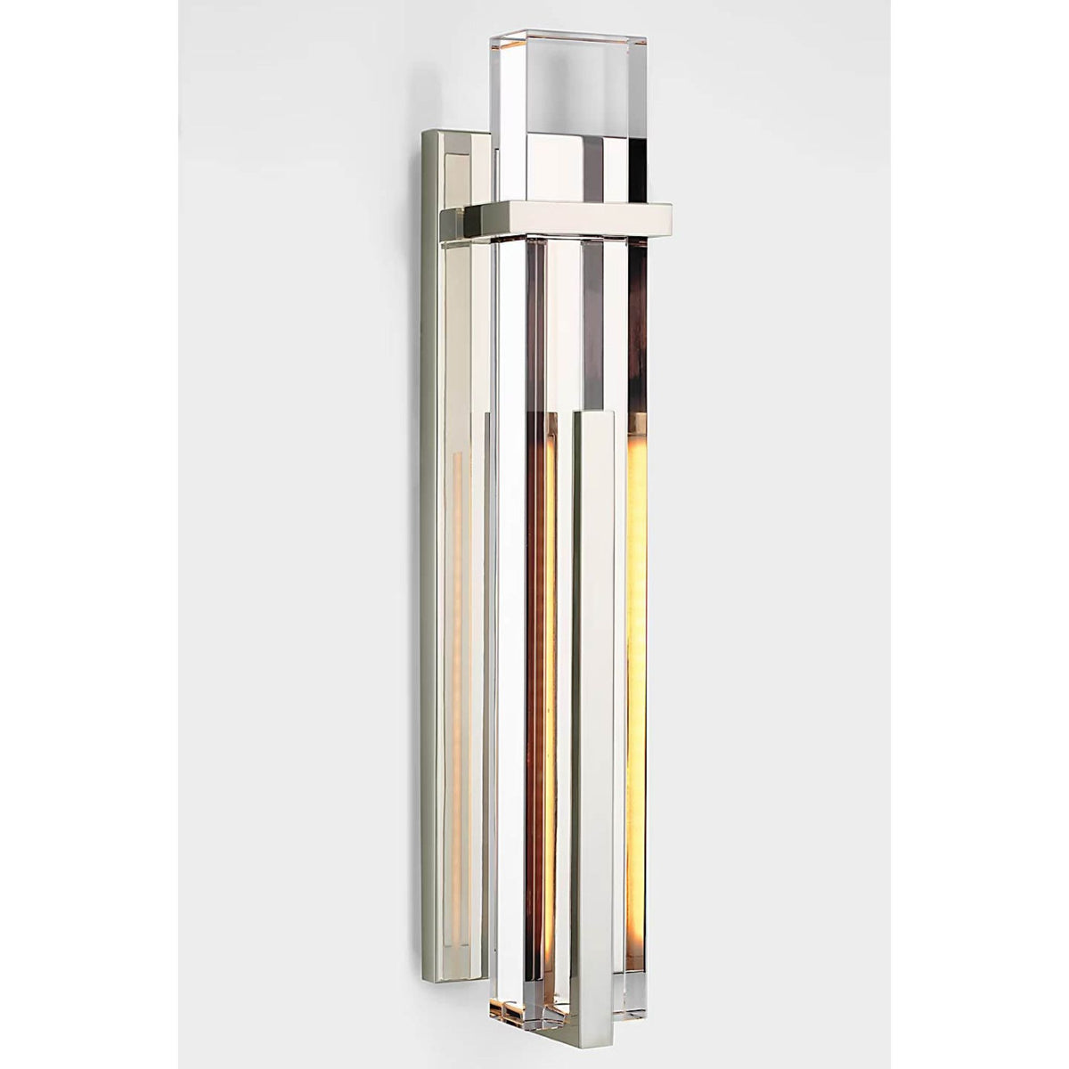 Ian K. Fowler Malik Large Sconce in Polished Nickel with Crystal W4.5" x H19.25" x E3"