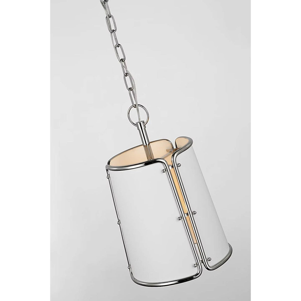 Carrier and Company Hastings Small Pendant in Polished Nickel with White Shade W11.5" x H18"