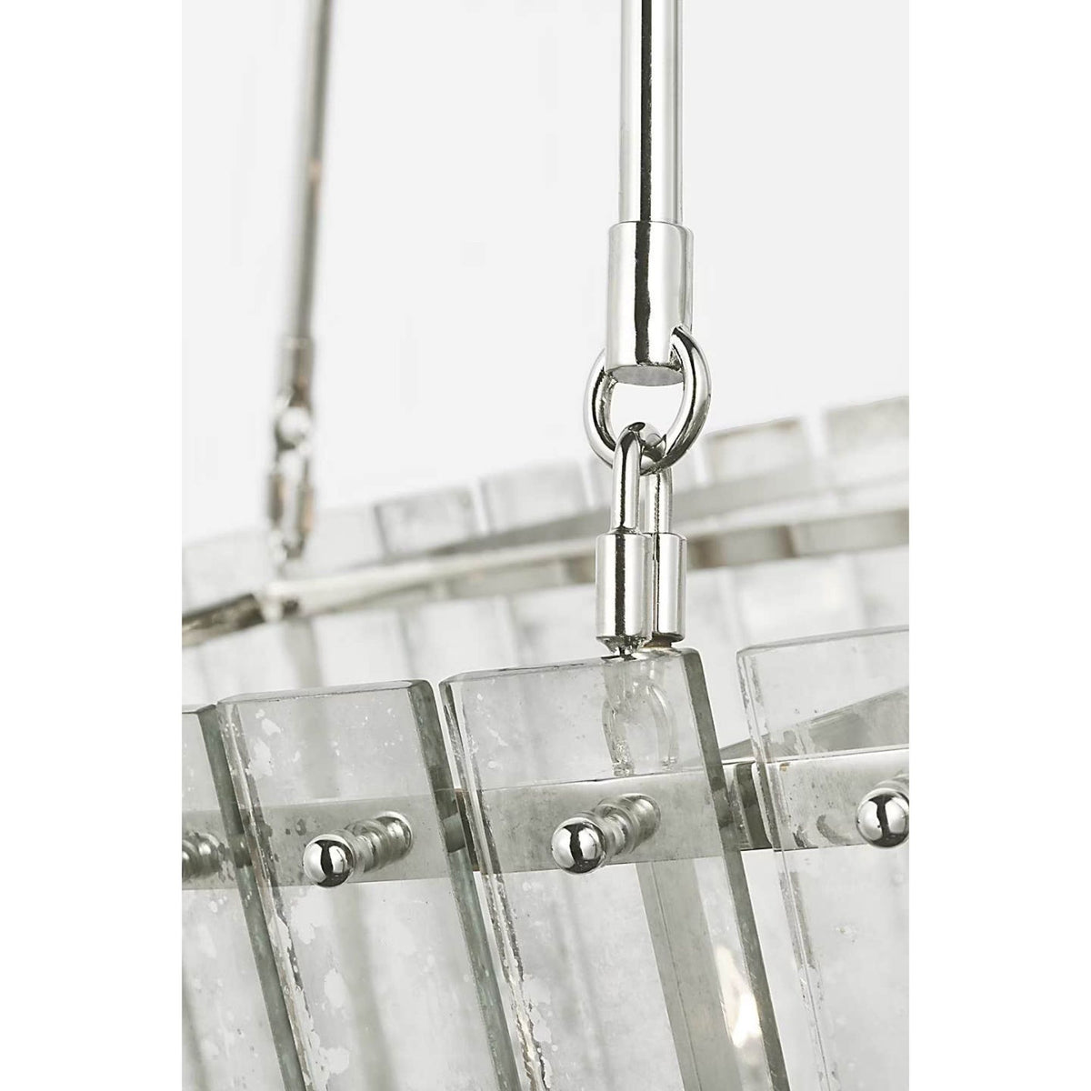 Carrier and Company Cadence Large Chandelier in Polished Nickel with Antique Mirror W36.5"