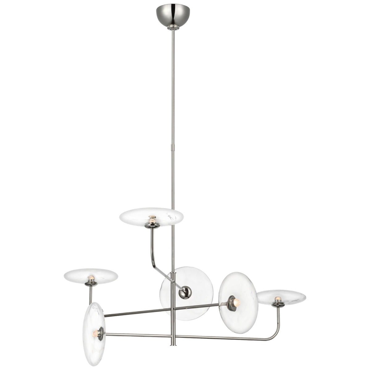 Ian K. Fowler Calvino Large Arched Chandelier in Polished Nickel with Clear Glass W32.25"