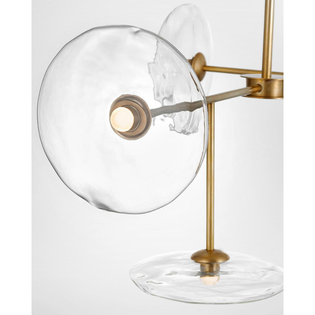 Ian K. Fowler Calvino Large Linear Chandelier in Hand-Rubbed Antique Brass with Clear Glass W18" x 54"