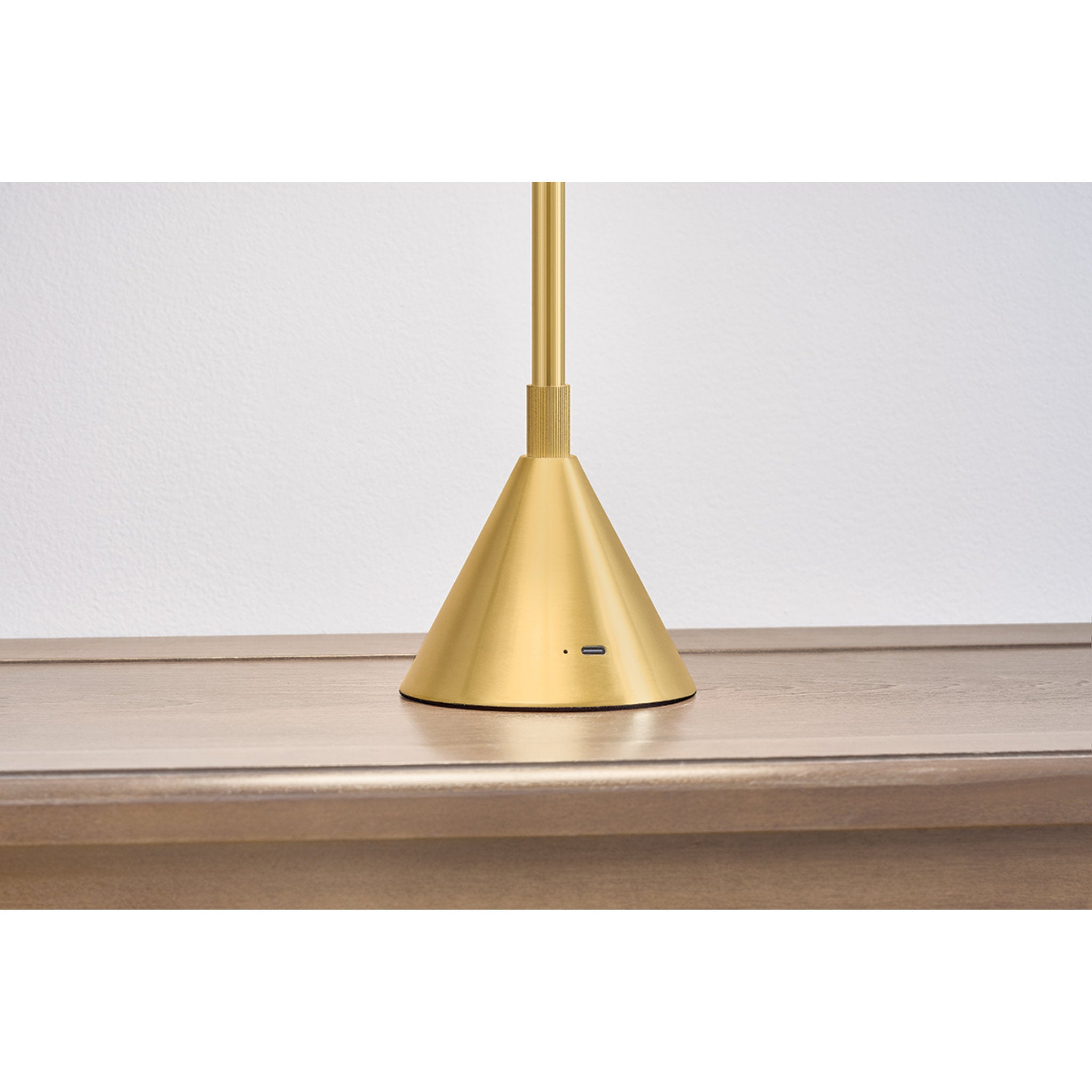 Salma 1-Light Rechargeable Table Lamp in Aged Brass 7.75W x 14.5H