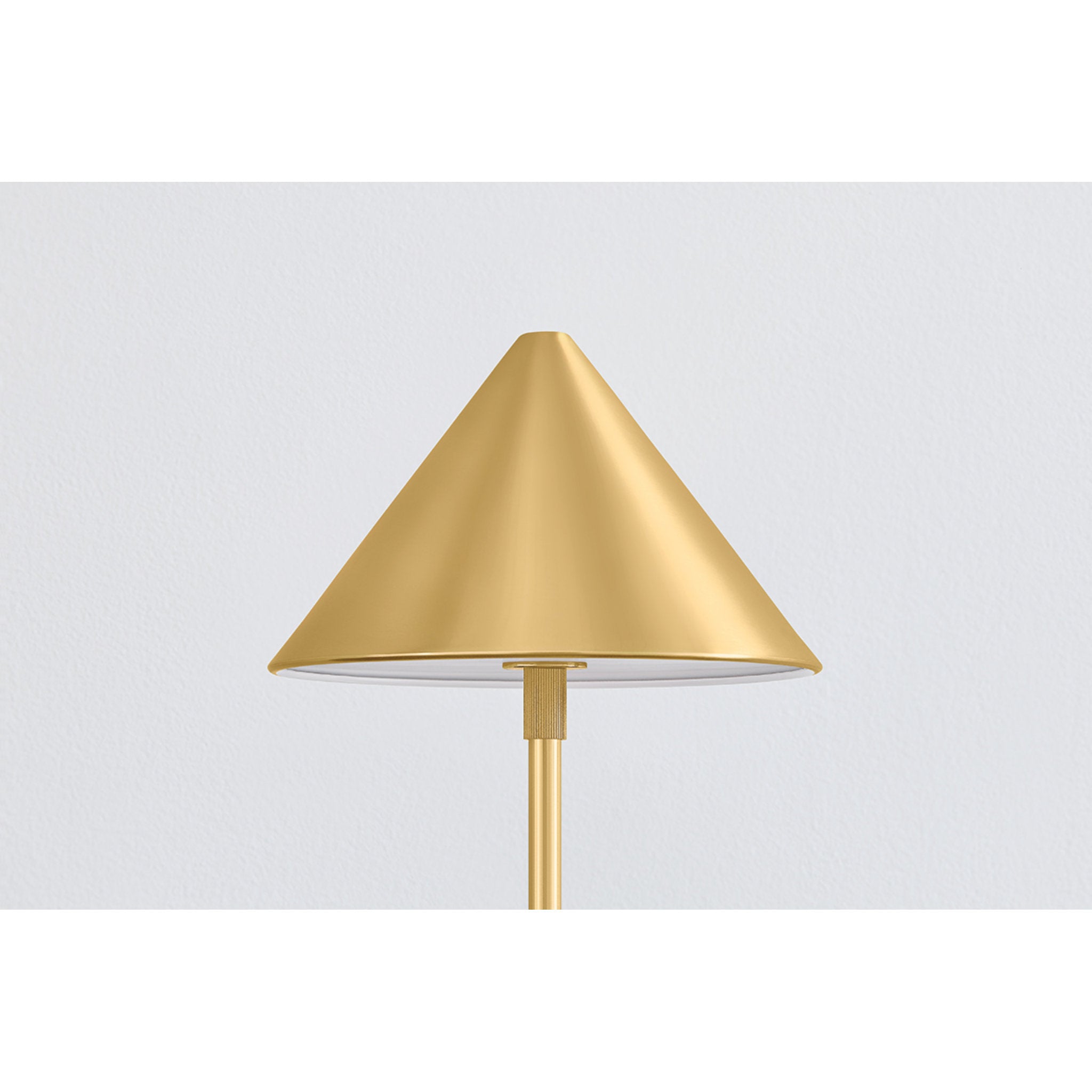 Salma 1-Light Rechargeable Table Lamp in Aged Brass 7.75W x 14.5H