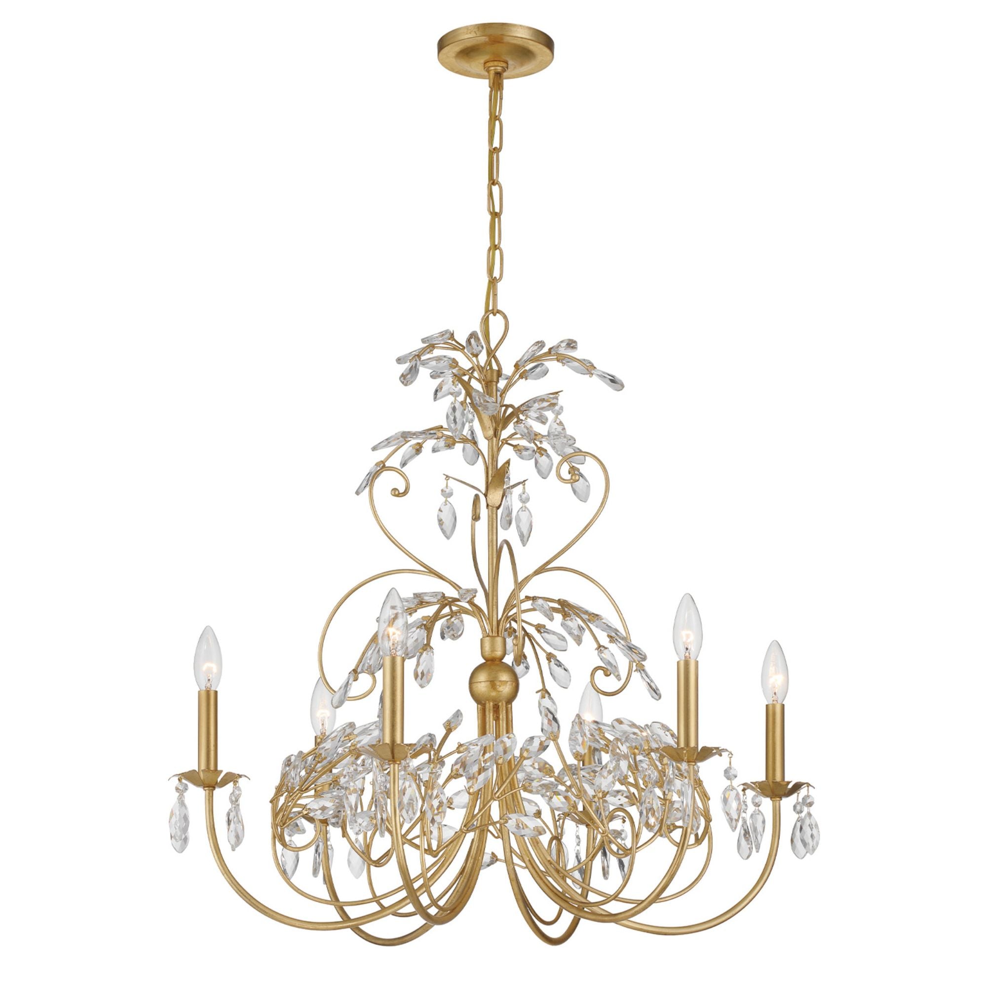 Sadie 29'' Antique Gold Chandelier Gold 29"W x 28.5"H x 29"D