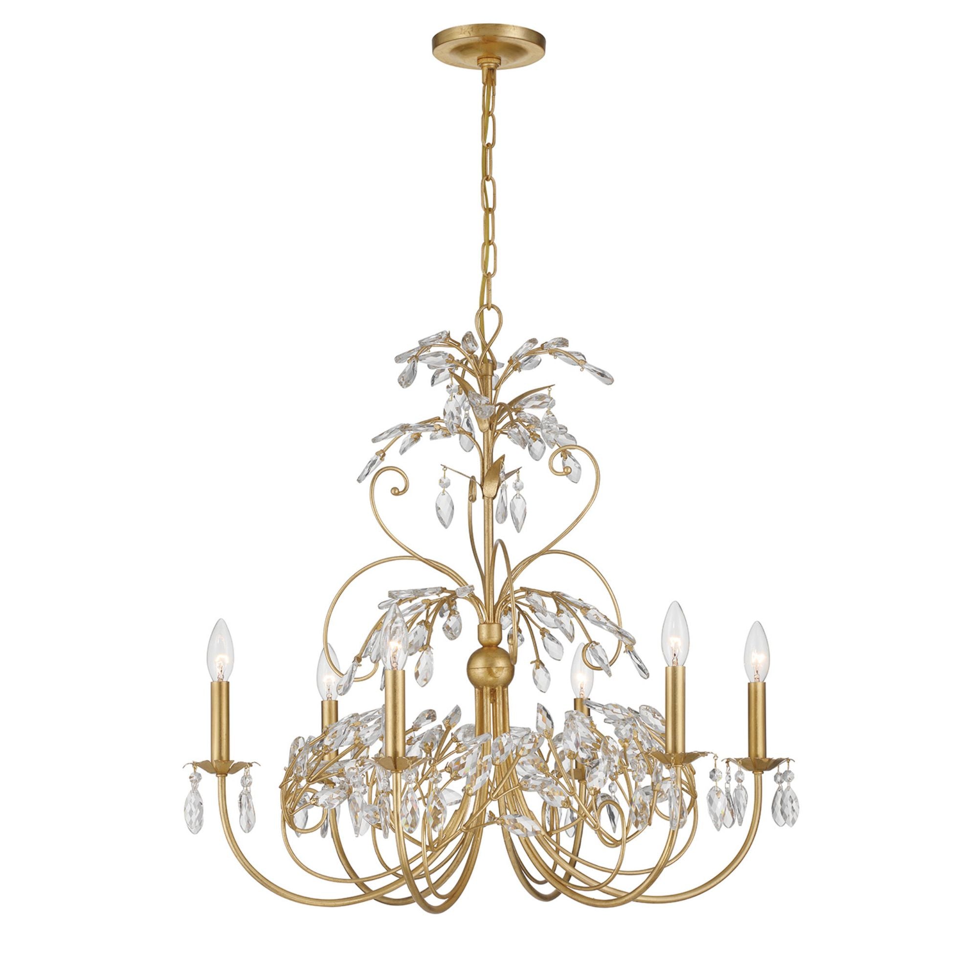 Sadie 29'' Antique Gold Chandelier Gold 29"W x 28.5"H x 29"D