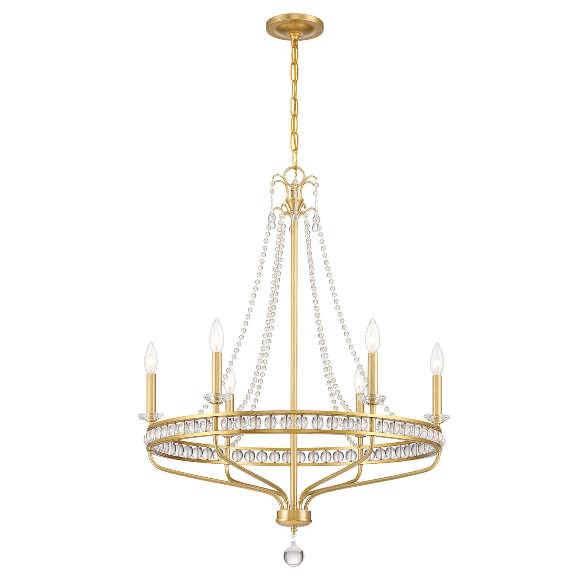 Seville 28'' Aged Brass Chandelier Gold 28"W x 36.5"H x 28"D