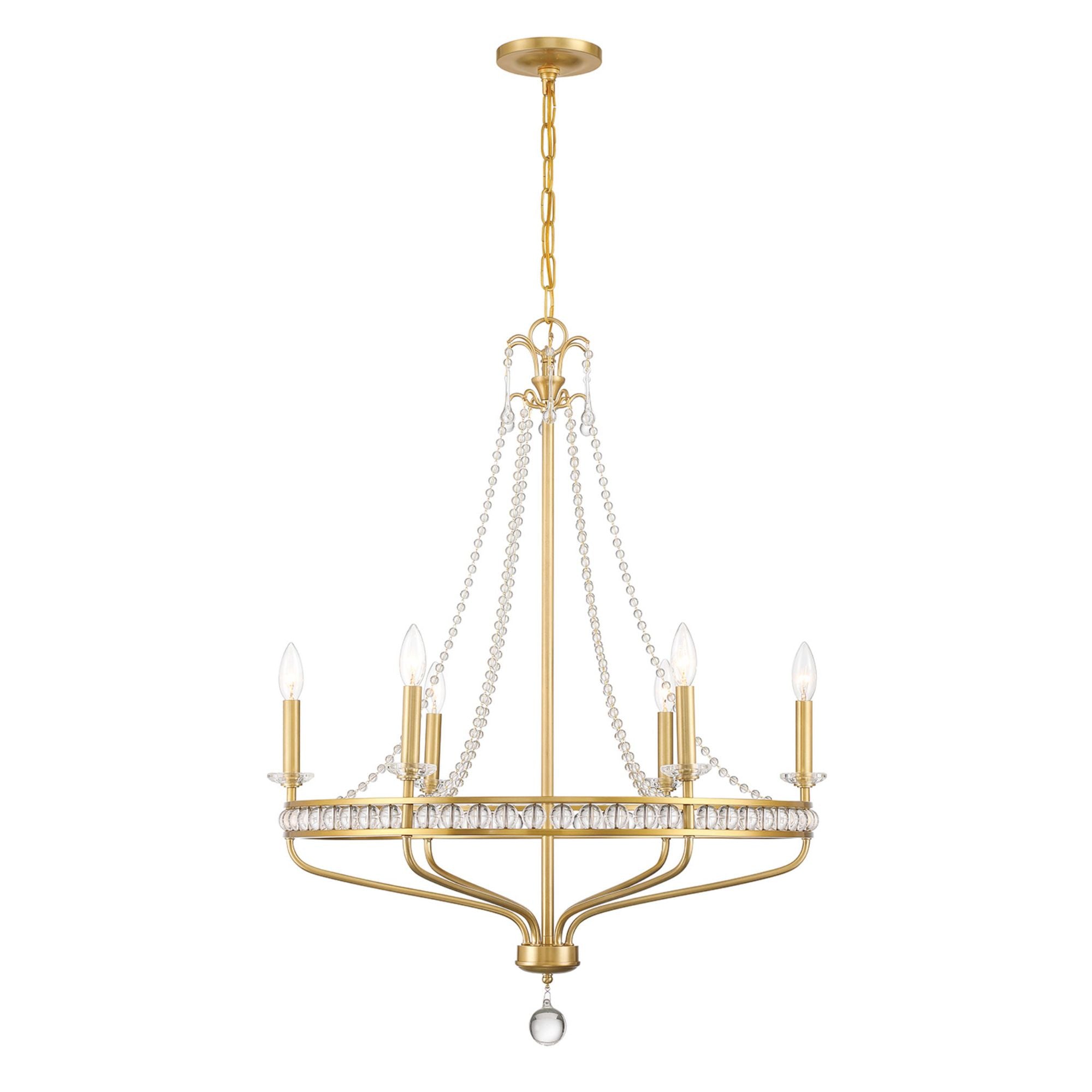 Seville 28'' Aged Brass Chandelier Gold 28"W x 36.5"H x 28"D