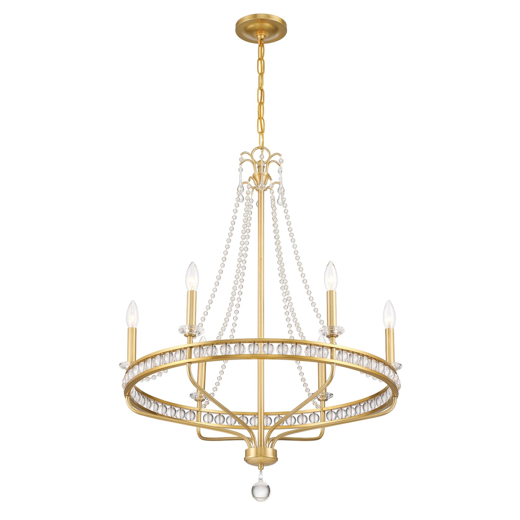 Seville 28'' Aged Brass Chandelier Gold 28"W x 36.5"H x 28"D