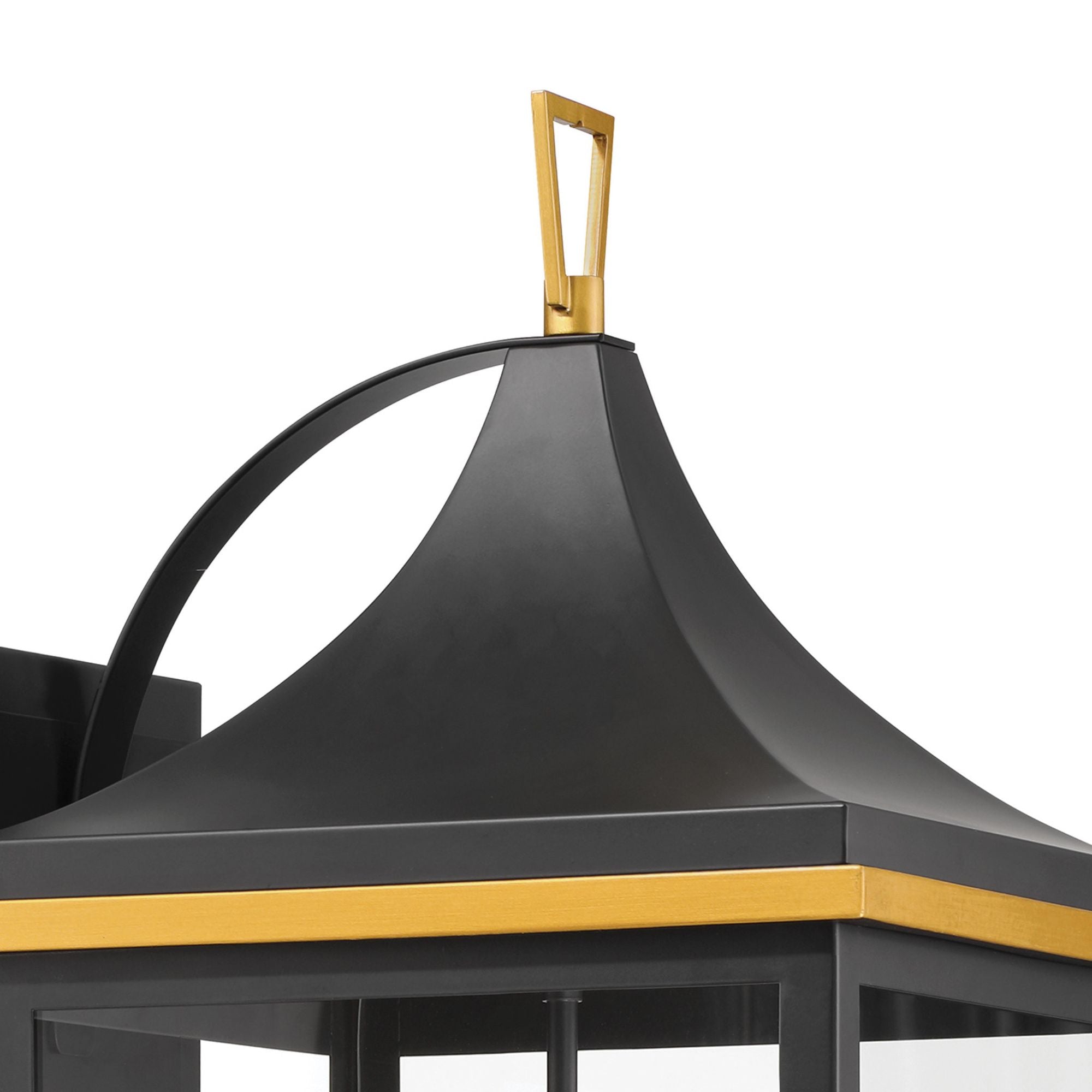 Simpson 12.25'' Matte Black + Textured Gold Outdoor Sconce Black 12.25"W x 31.5"H x 14.25"D