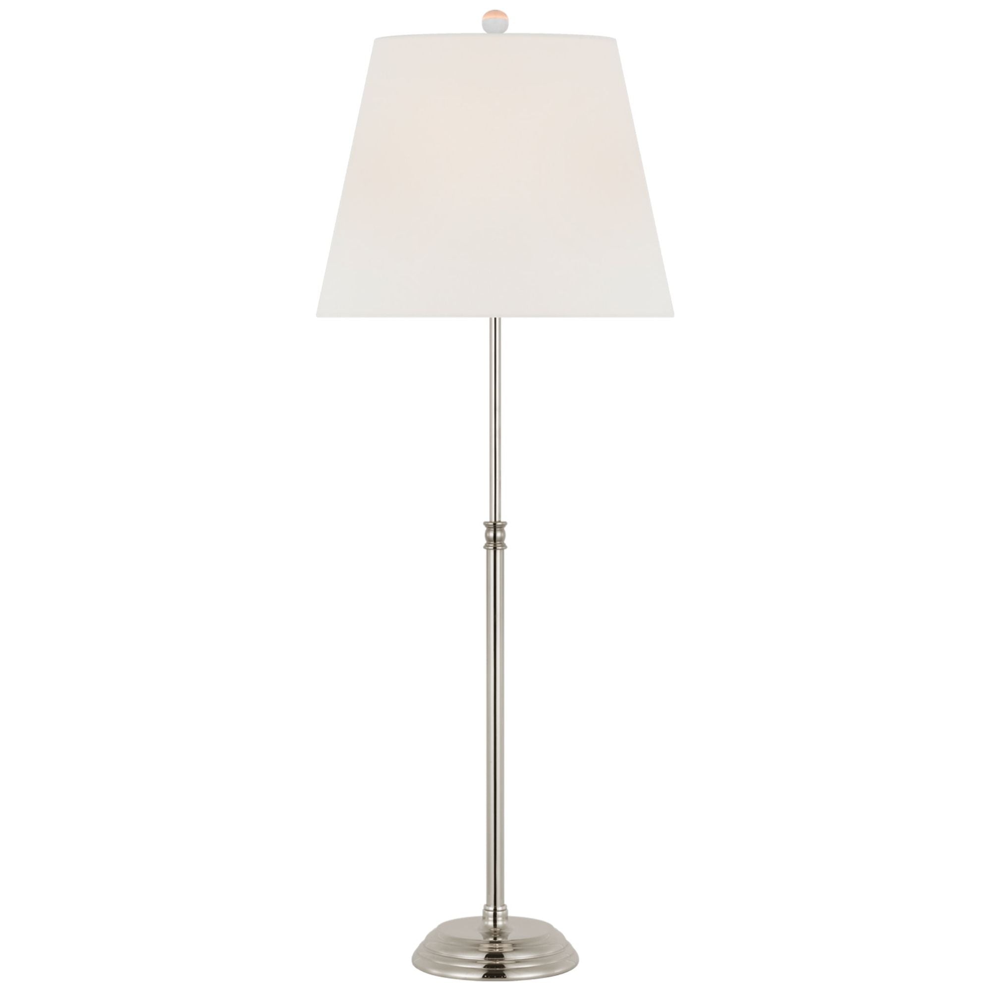 Suzanne Kasler Wyatt 29" Buffet Lamp in Polished Nickel with Linen Shade Table Lamp W10.5" x H29"