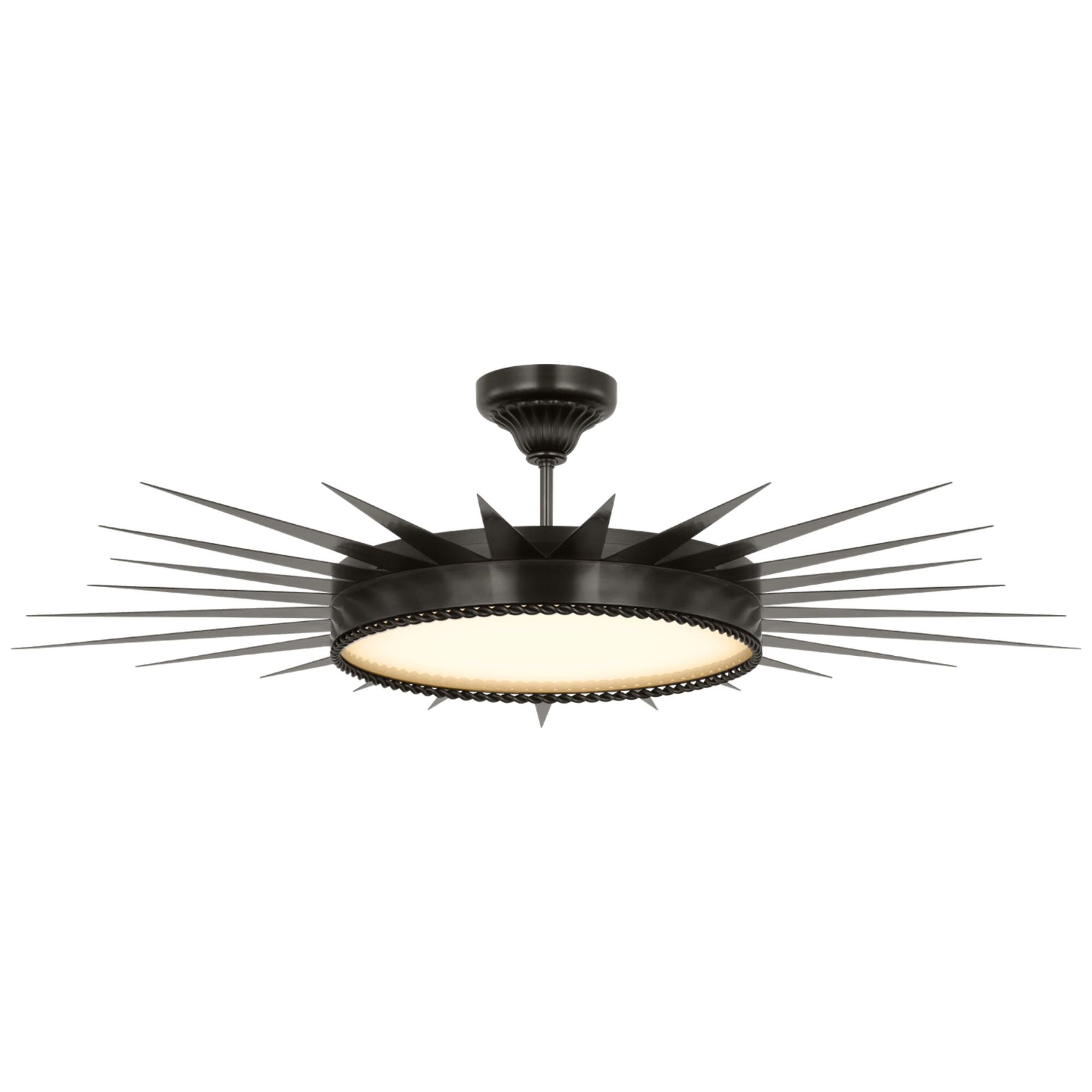 Suzanne Kasler Soleil 45" Semi-Flush Mount in Bronze with White Glass Ceiling Light W42.25" x H10.5"
