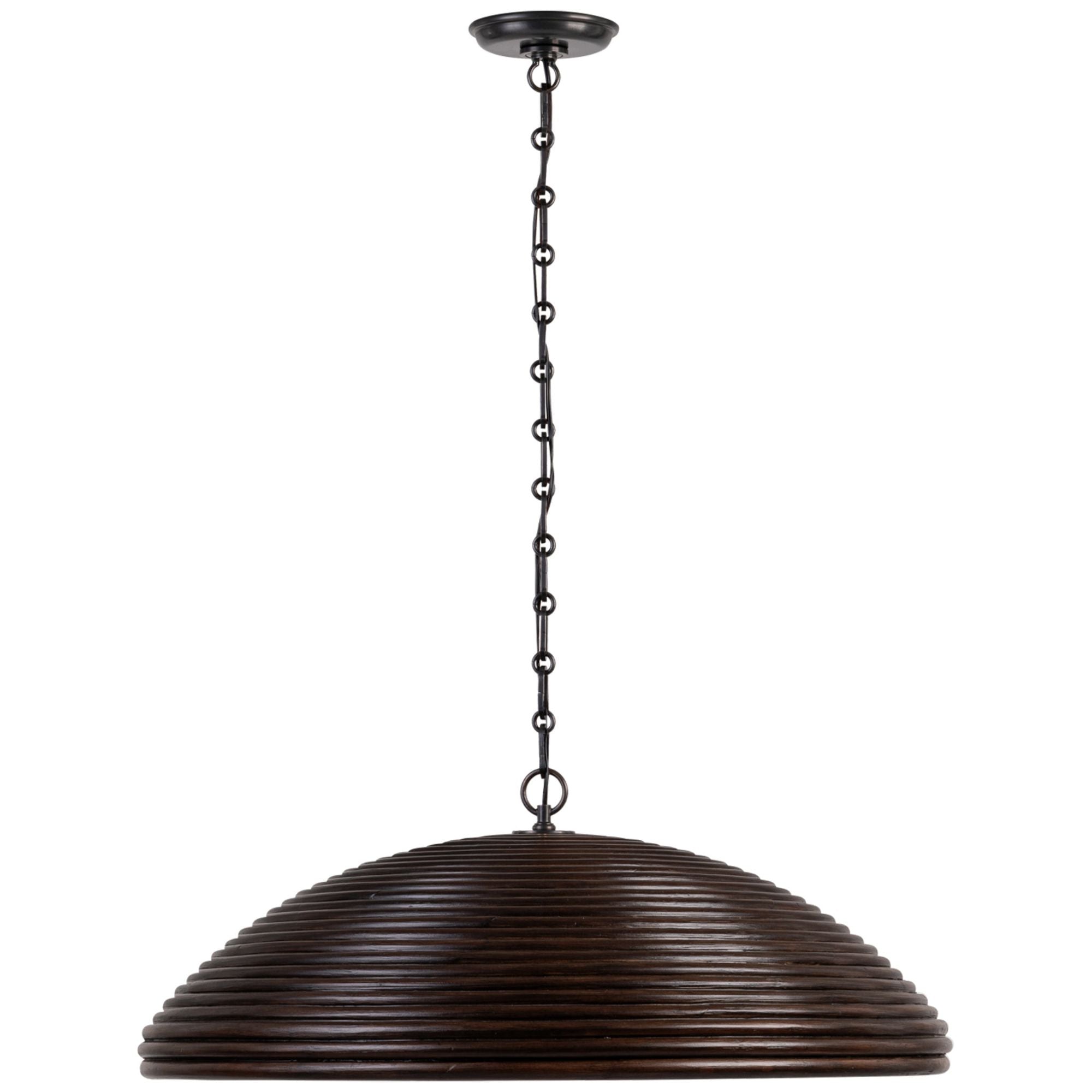 Suzanne Kasler Emerson 29" Pendant in Bronze with Espresso Rattan Shade Ceiling Light W29.25" x H11"