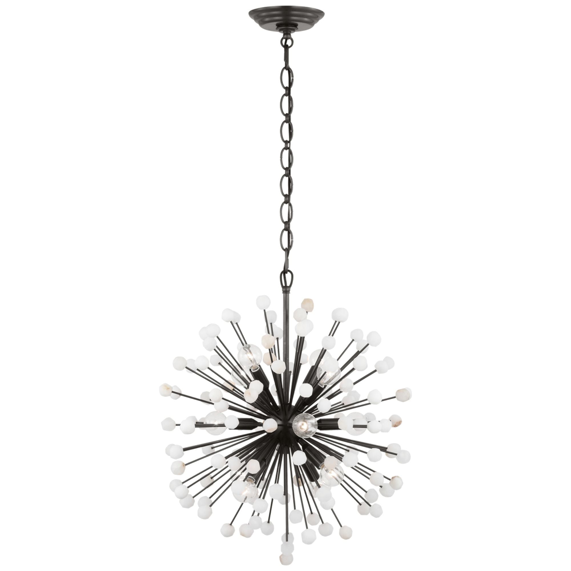 Suzanne Kasler Lys 21" Chandelier in Bronze and Alabaster Ceiling Light W21.25" x H23.5"