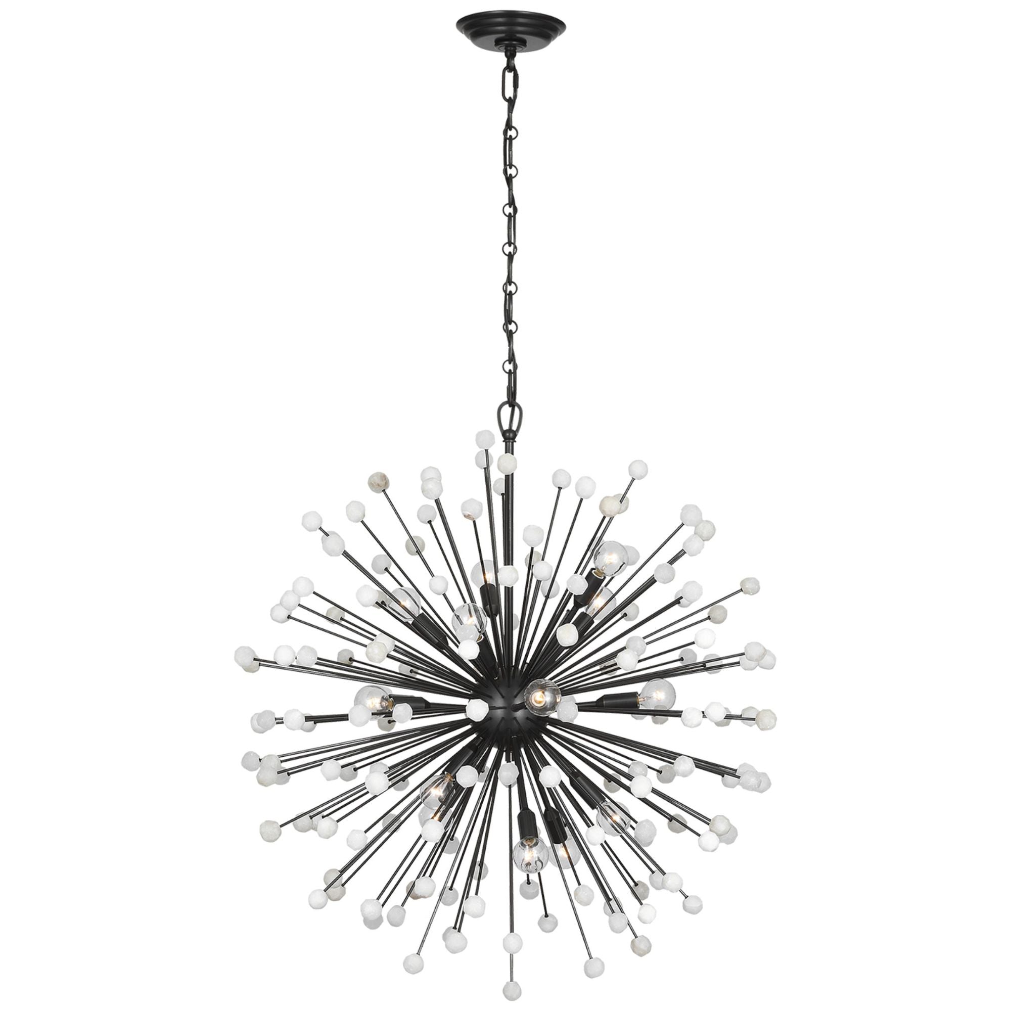 Suzanne Kasler Lys 31" Chandelier in Bronze and Alabaster Ceiling Light W31.25" x H32.75"