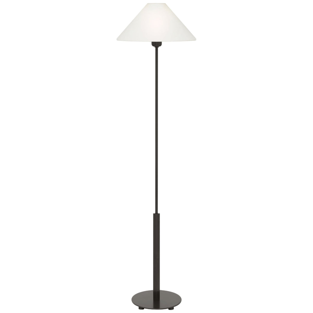 J. Randall Powers Hackney Floor Lamp in Bronze with Linen Shade W14" x H52.25"
