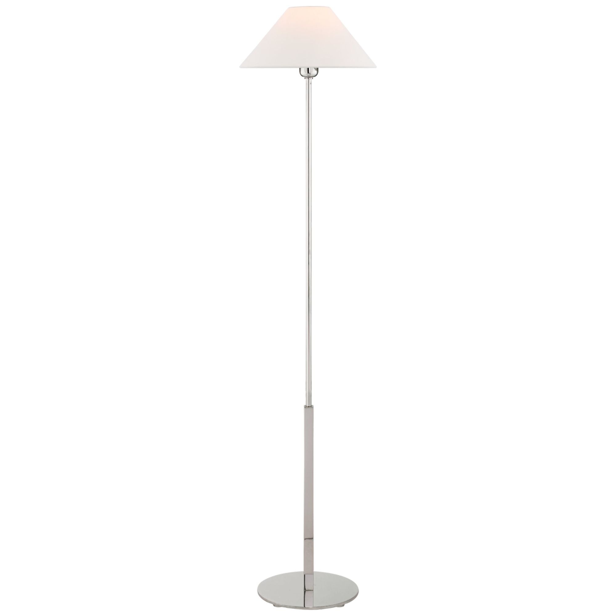 J. Randall Powers Hackney Cordless Floor Lamp in Polished Nickel with Linen Shade W14" x H52.25"