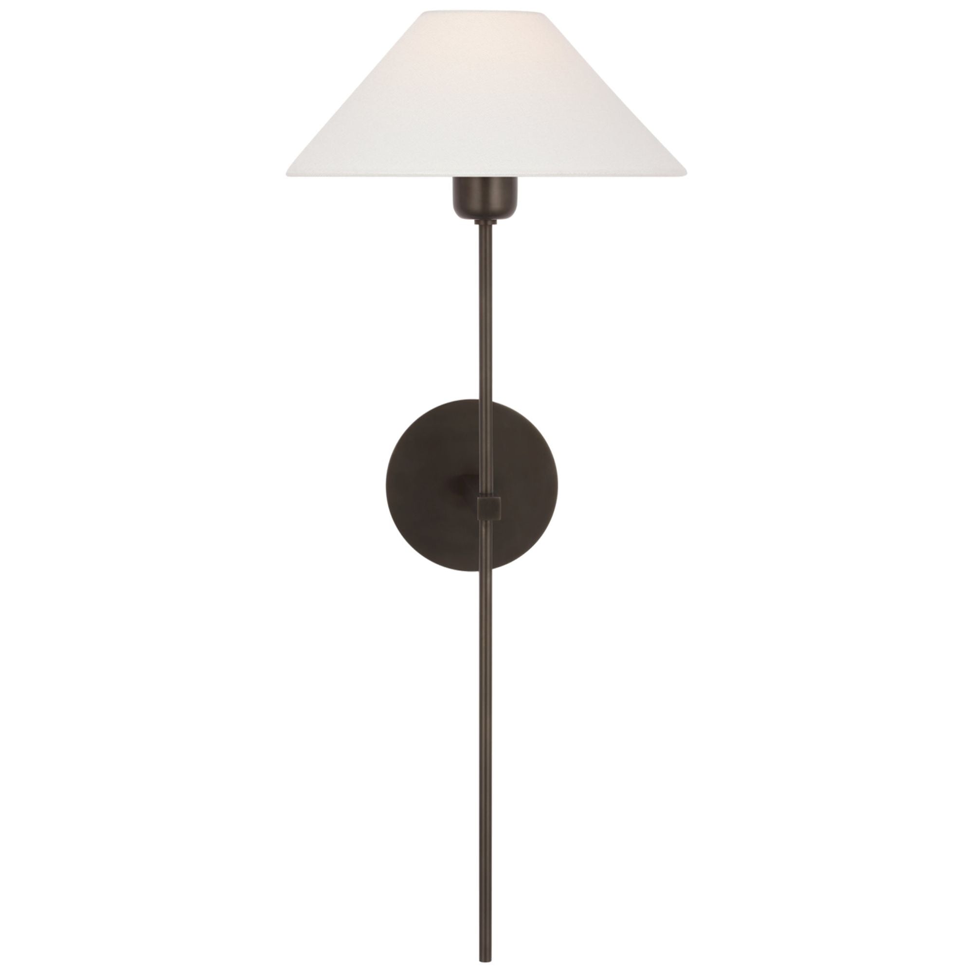 J. Randall Powers Hackney 25" Tail Sconce in Bronze with Linen Shade Wall Light W10.75" x H25"