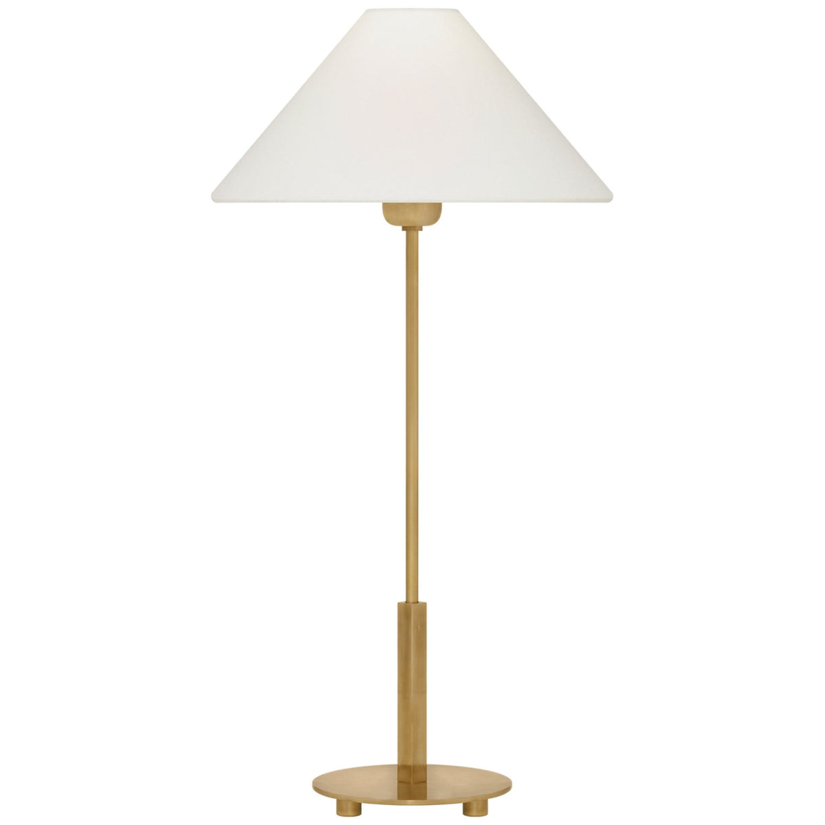 J. Randall Powers Hackney 24" Cordless Buffet Lamp in Hand-Rubbed Antique Brass with Linen Shade W11.5" x H23.5"