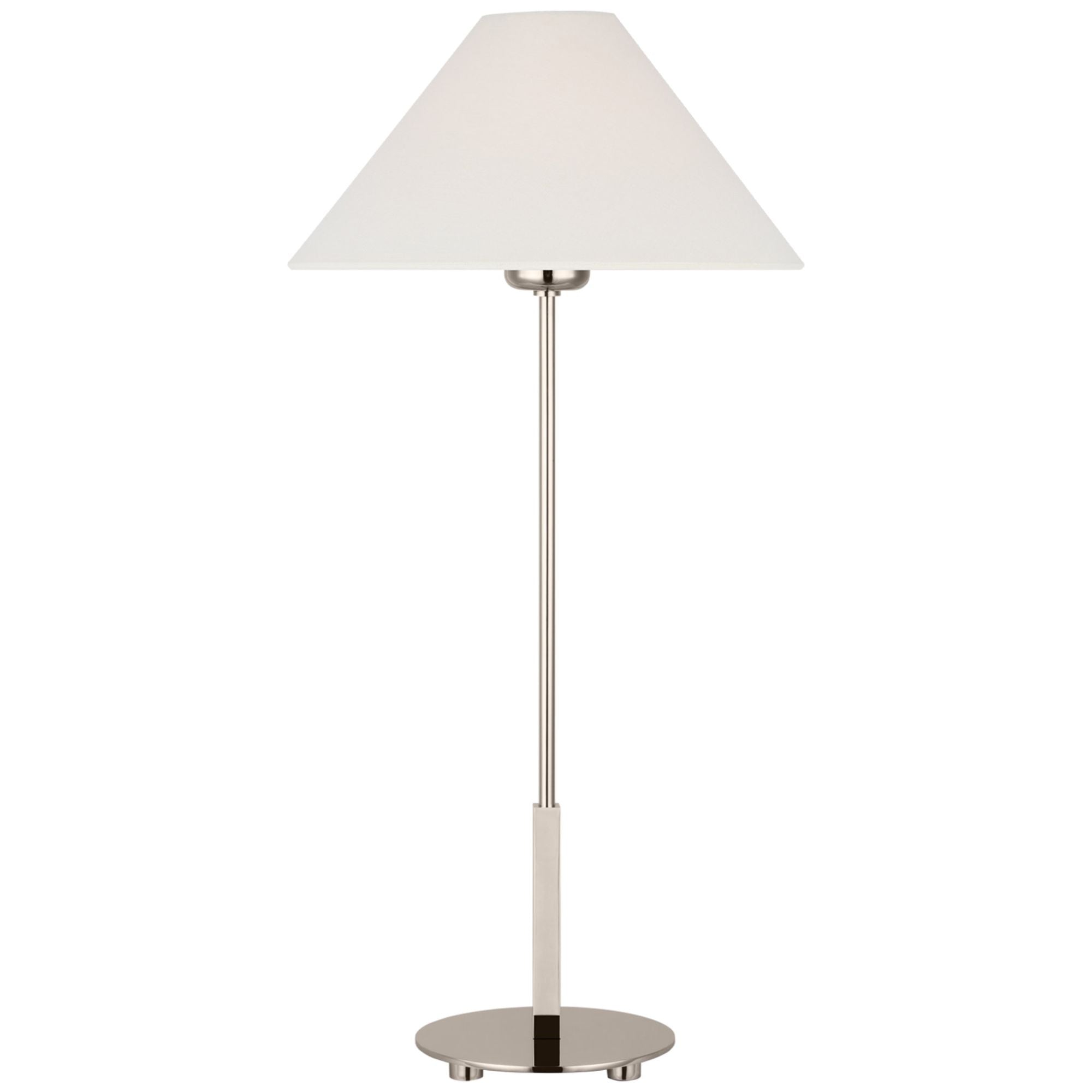 J. Randall Powers Hackney 24" Cordless Buffet Lamp in Polished Nickel with Linen Shade Table Lamp W11.5" x H23.5"