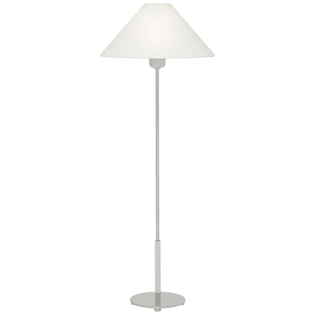 J. Randall Powers Hackney Buffet Lamp in Polished Nickel with Linen Shade W11" x H31.75"