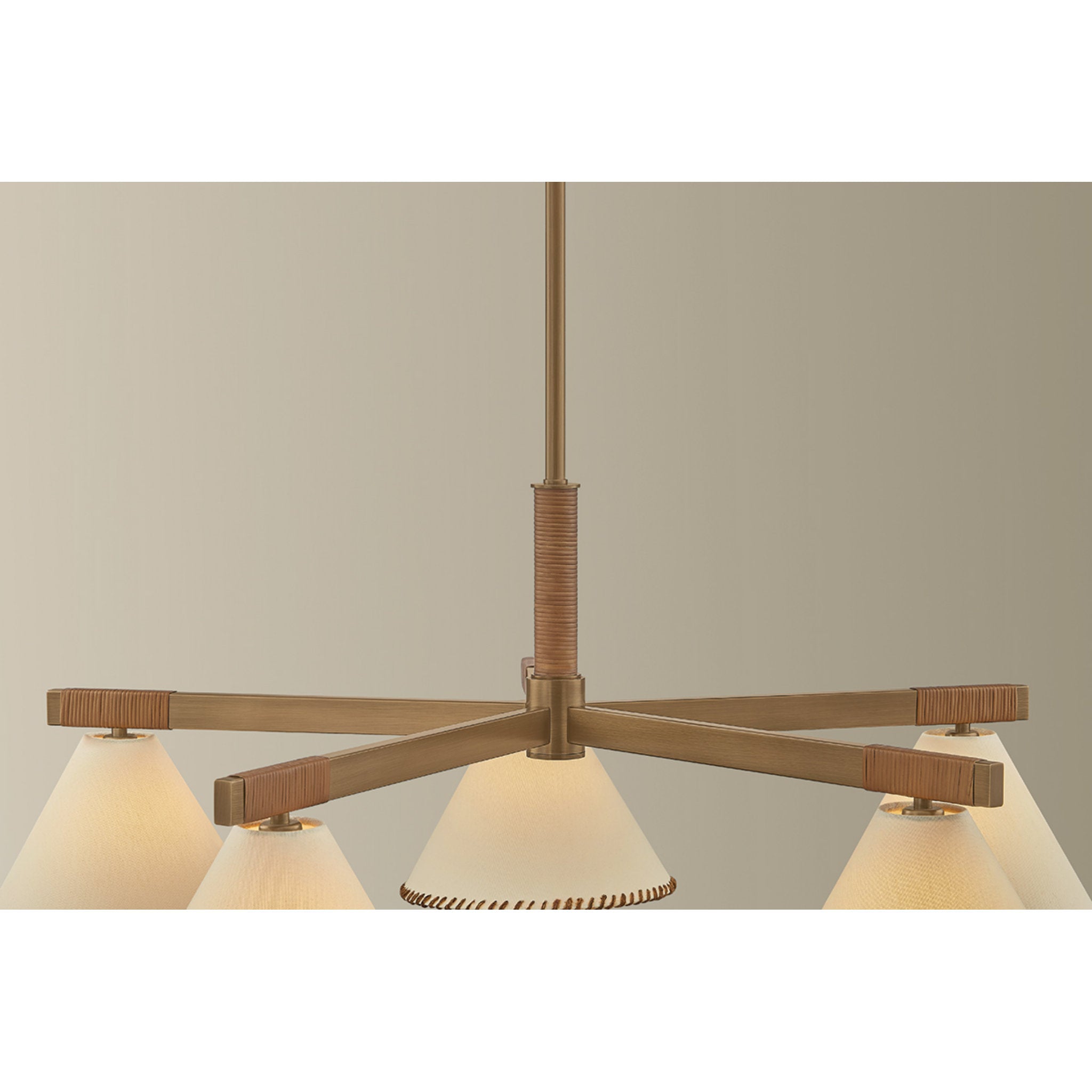 Stoney 5-Light Chandelier in Patina Brass 40.25W x 15.75H