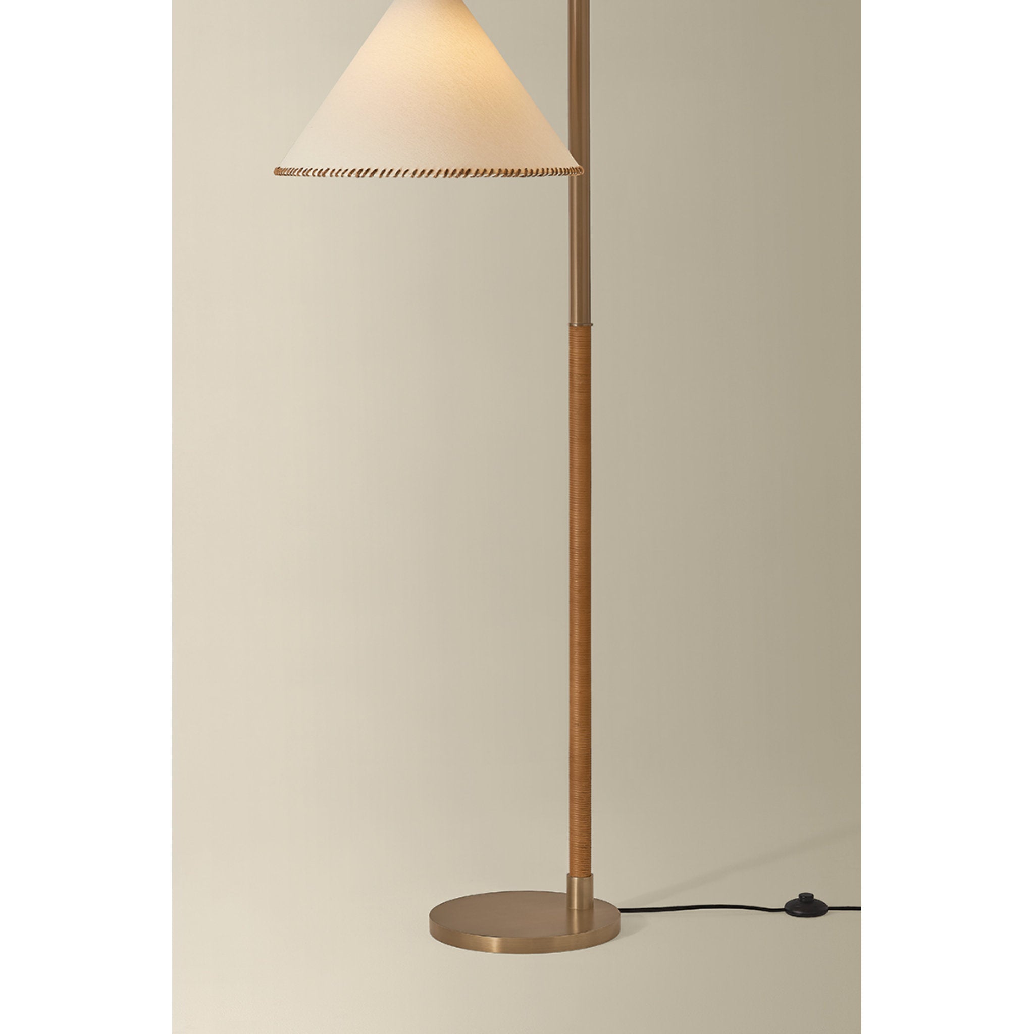 Stoney 1-Light Floor Lamp in Patina Brass 22W x 59.75H