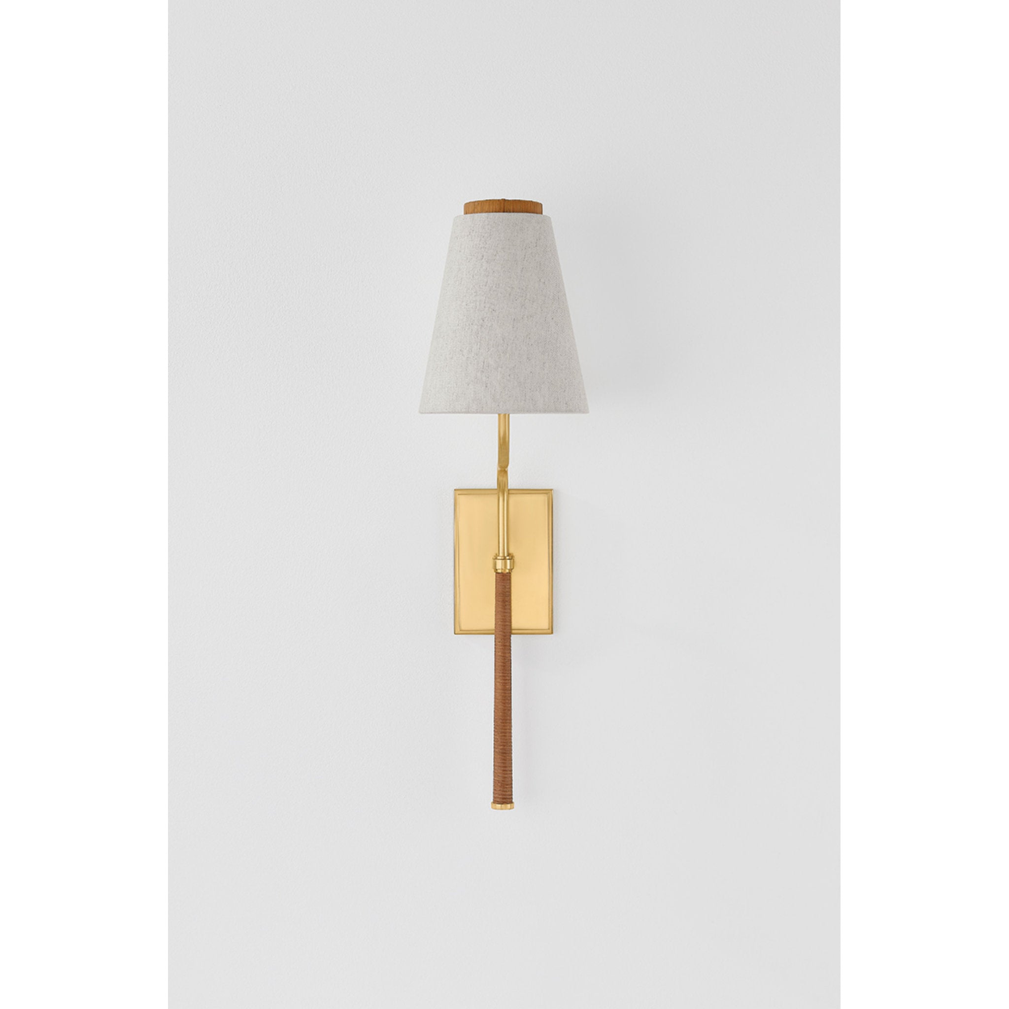 Sullivan 1-Light Wall Sconce in Aged Brass by Cortney Bishop 7W x 25.25H
